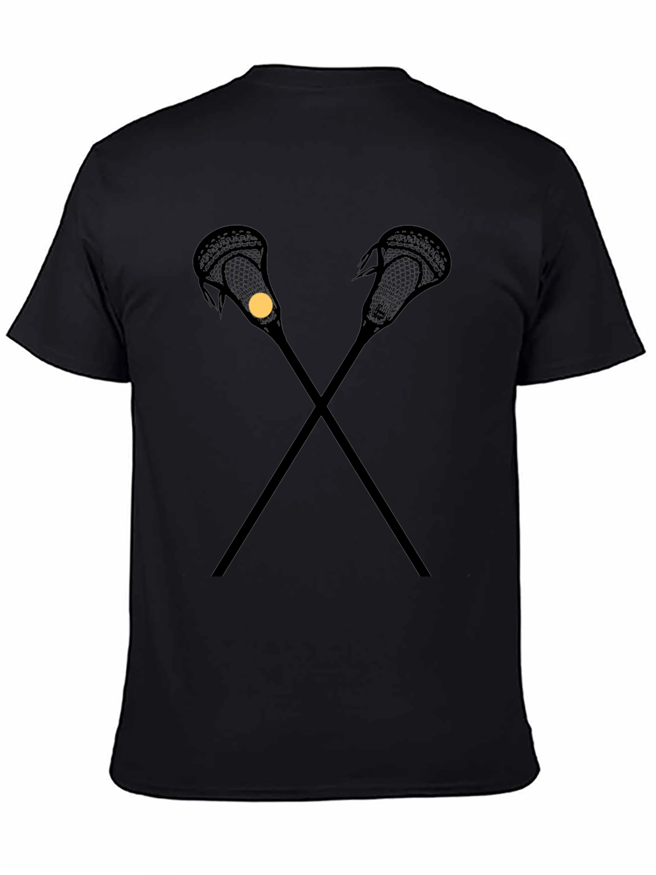 Lacrosse Sticks T-Shirt - Black Cotton Tee