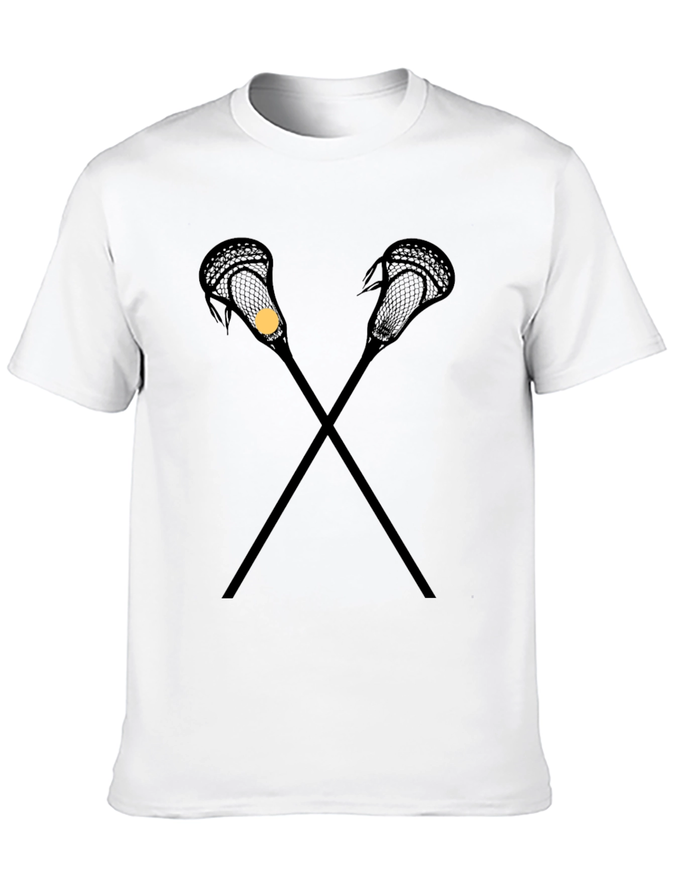 Lacrosse Sticks T-Shirt - Black Cotton Tee
