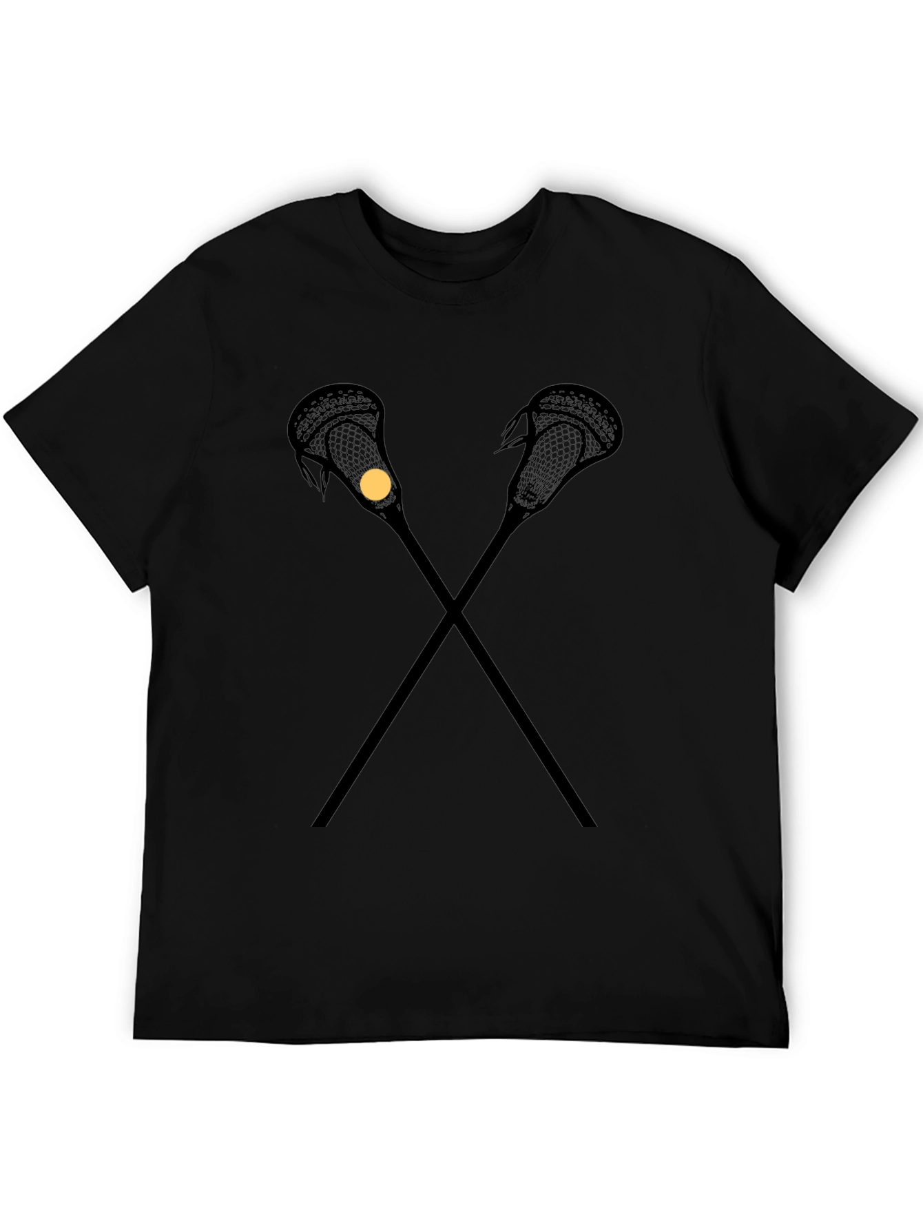 Lacrosse Sticks T-Shirt - Black Cotton Tee