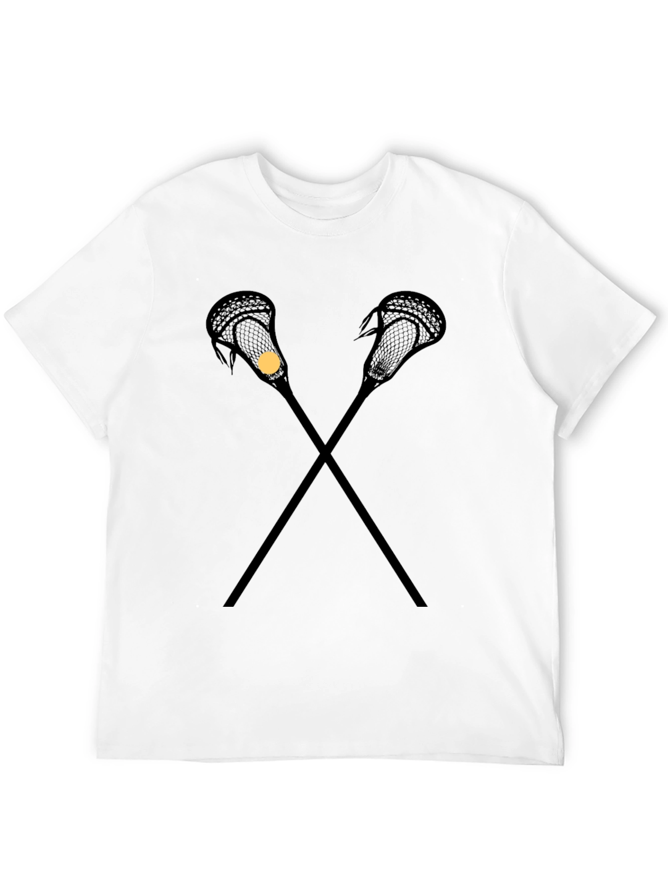 Lacrosse Sticks T-Shirt - Black Cotton Tee