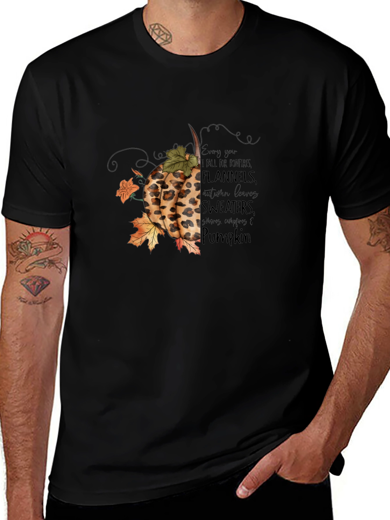 Fall Pumpkin T-Shirt: Bonfires Flannels & Sweaters