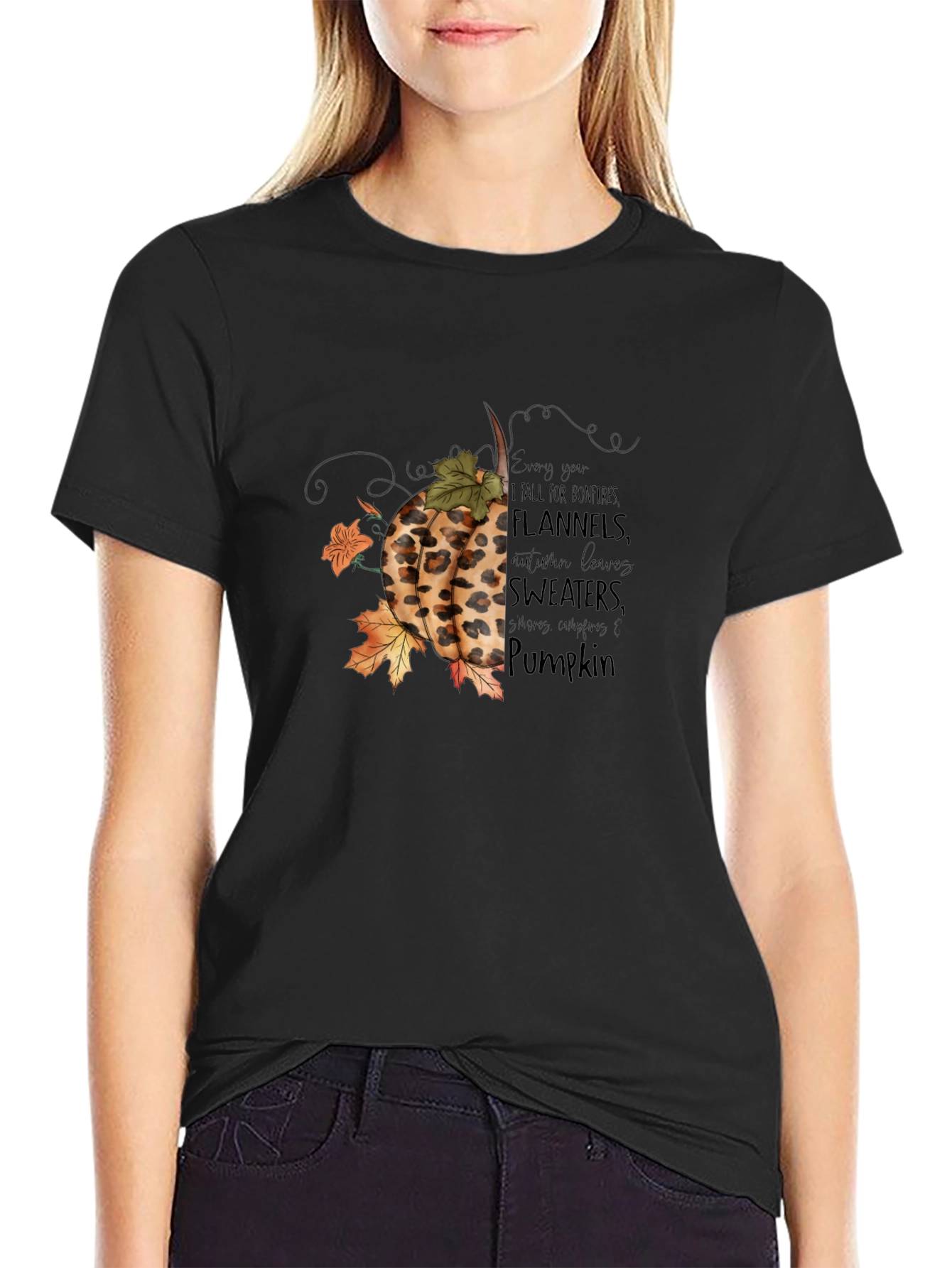 Fall Pumpkin T-Shirt: Bonfires Flannels & Sweaters