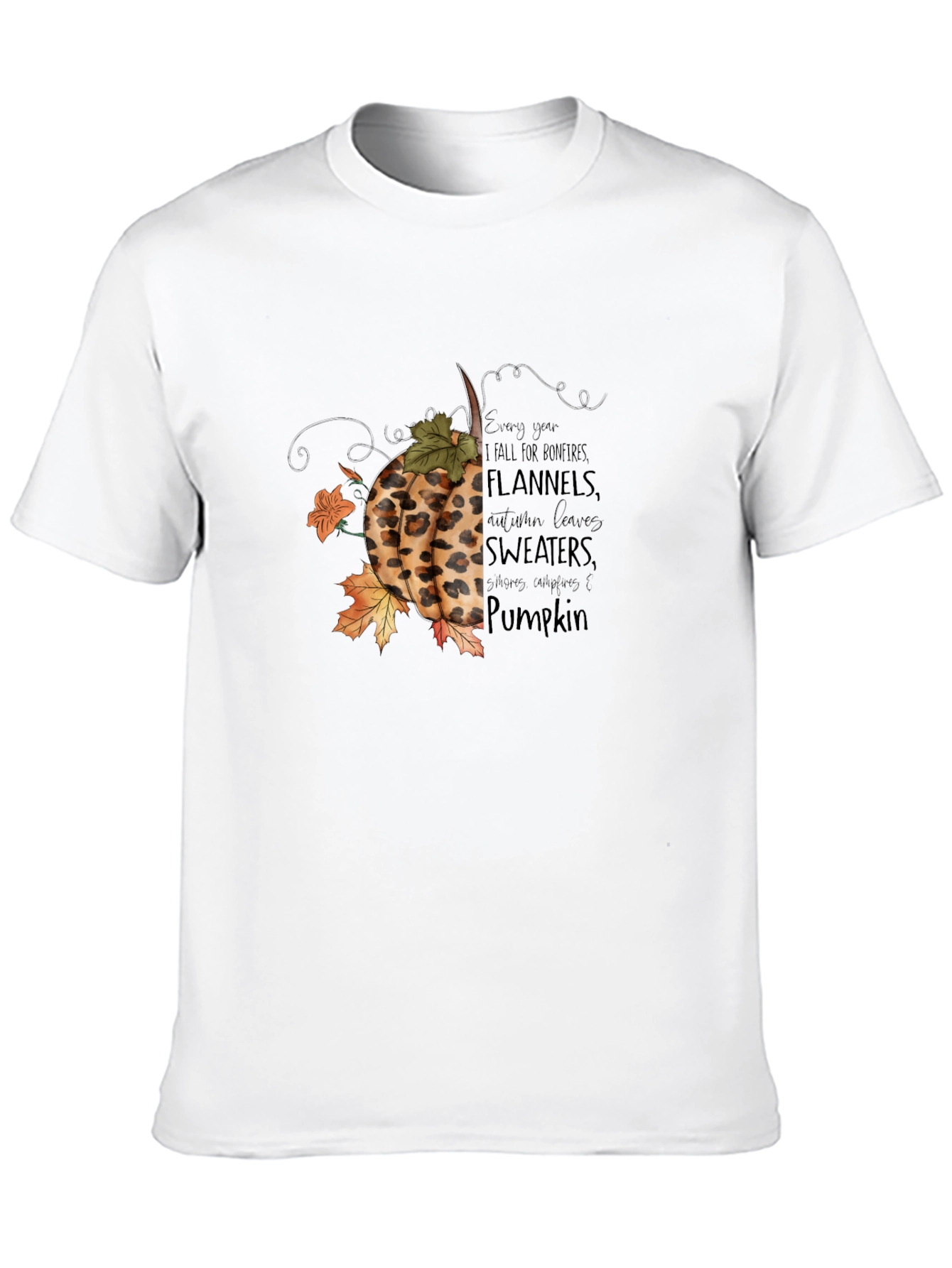 Fall Pumpkin T-Shirt: Bonfires Flannels & Sweaters