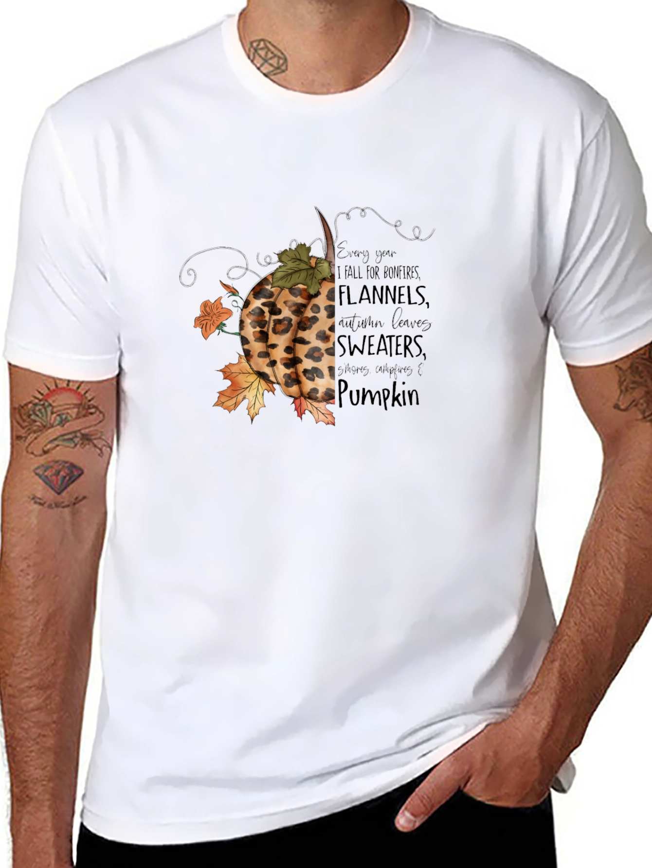Fall Pumpkin T-Shirt: Bonfires Flannels & Sweaters