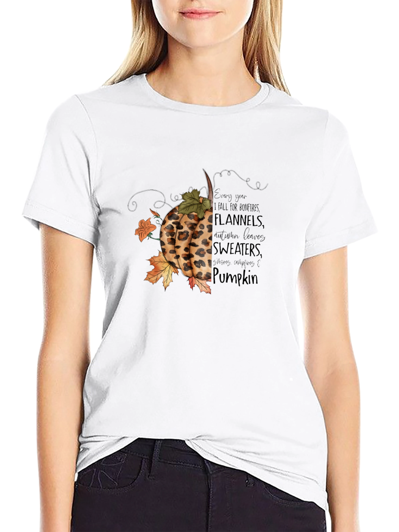 Fall Pumpkin T-Shirt: Bonfires Flannels & Sweaters
