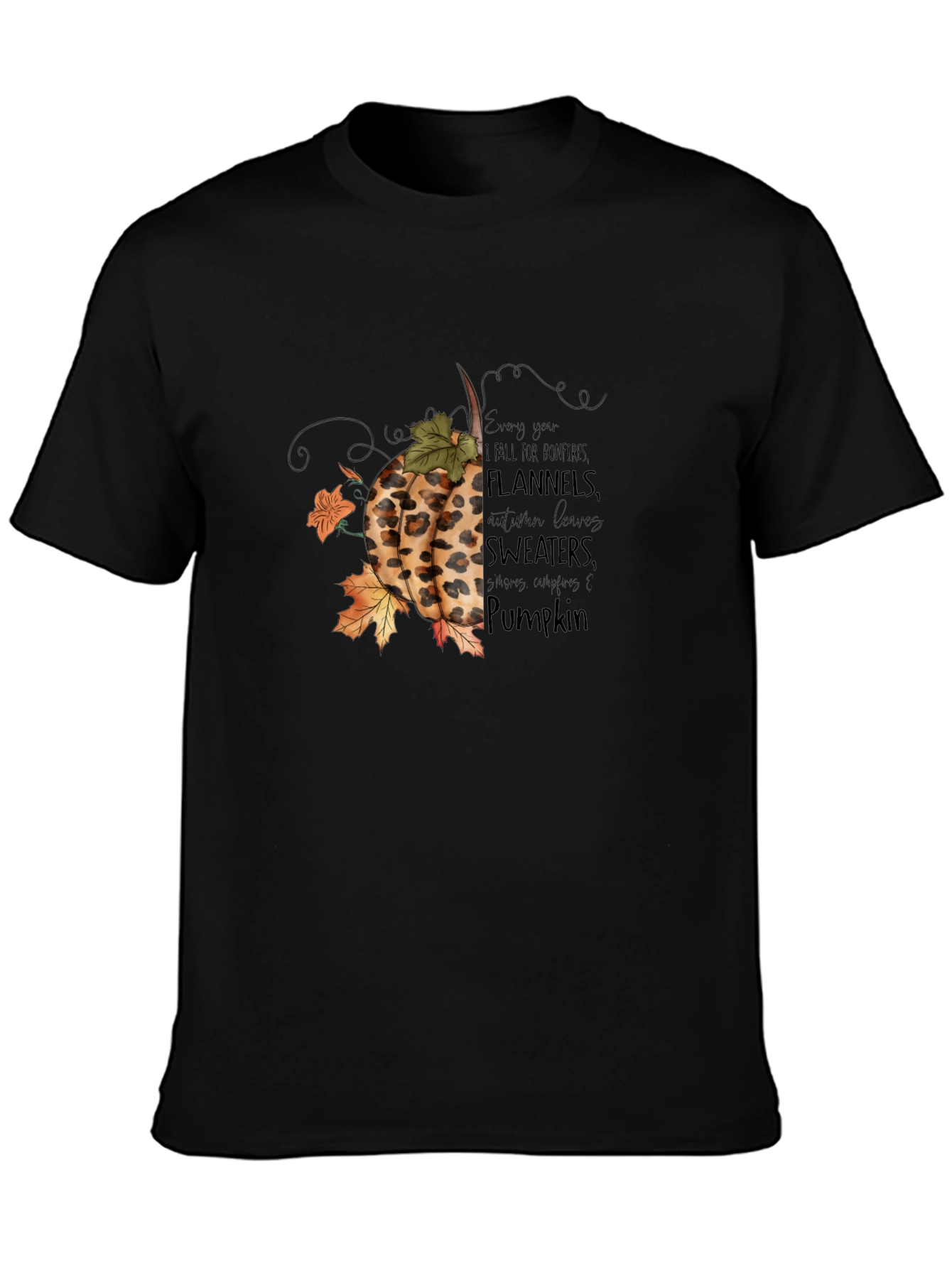 Fall Pumpkin T-Shirt: Bonfires Flannels & Sweaters