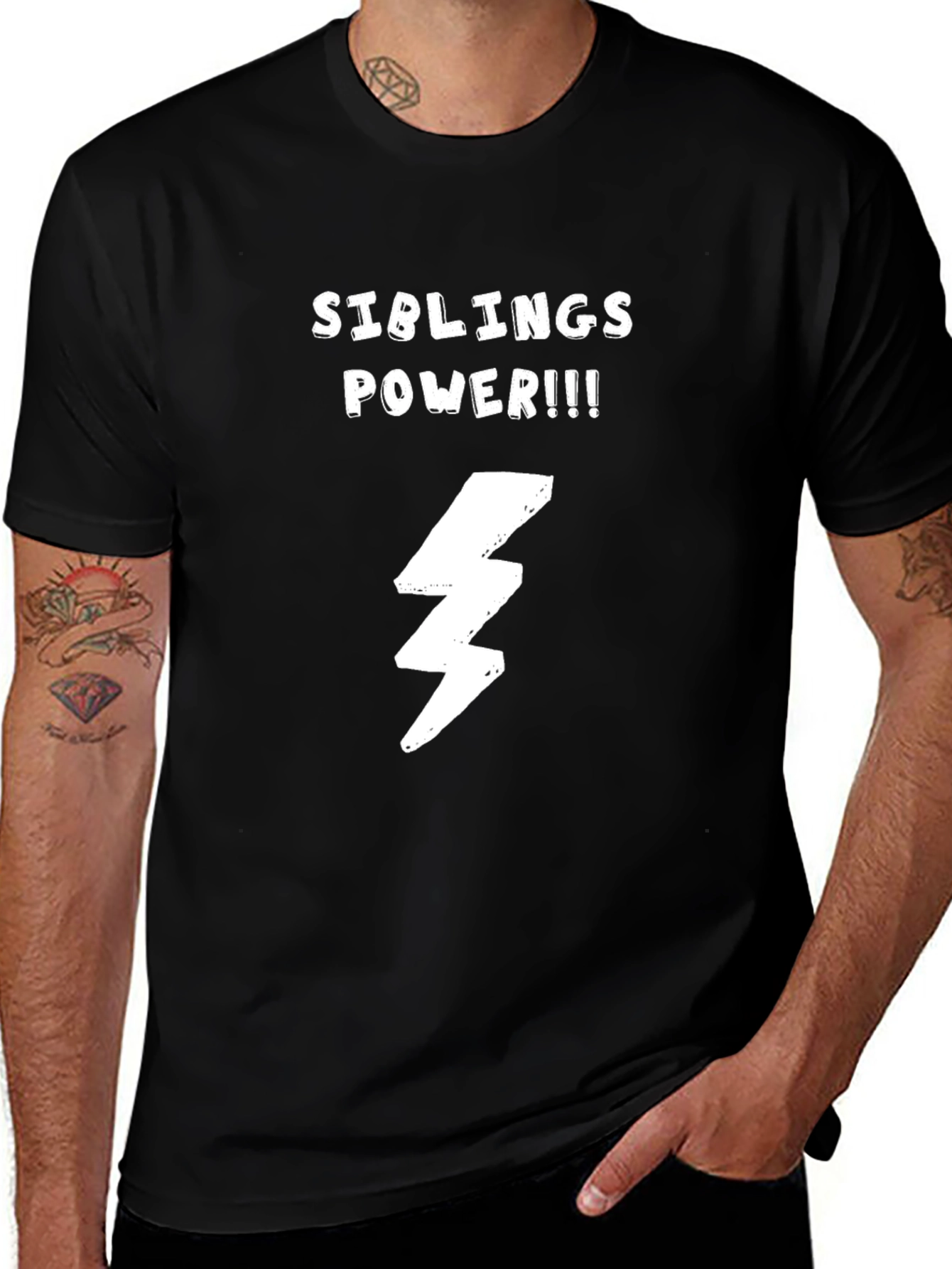 Siblings Power T-Shirt - Cool Lightning Bolt Design