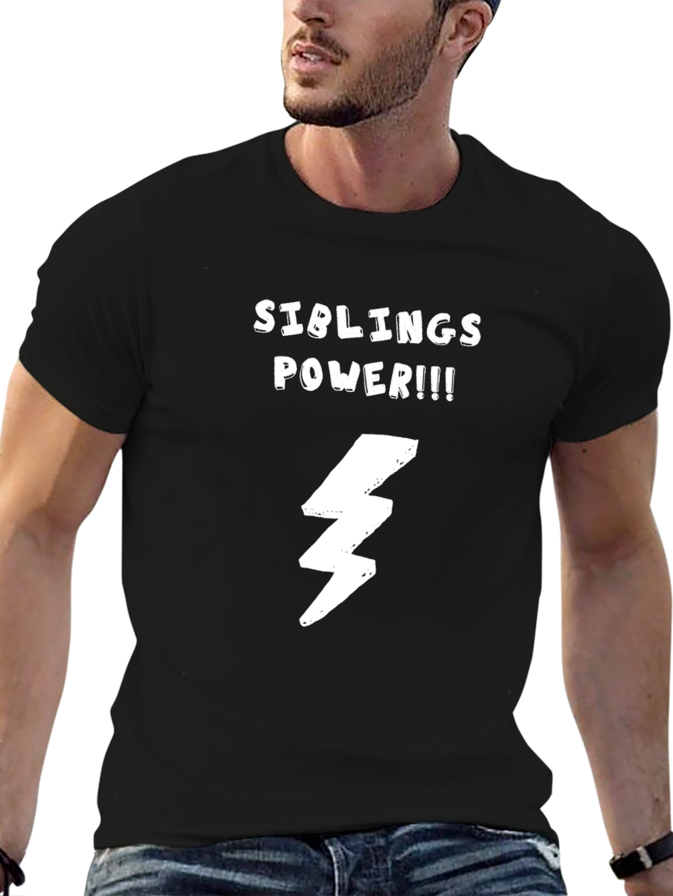 Siblings Power T-Shirt - Cool Lightning Bolt Design