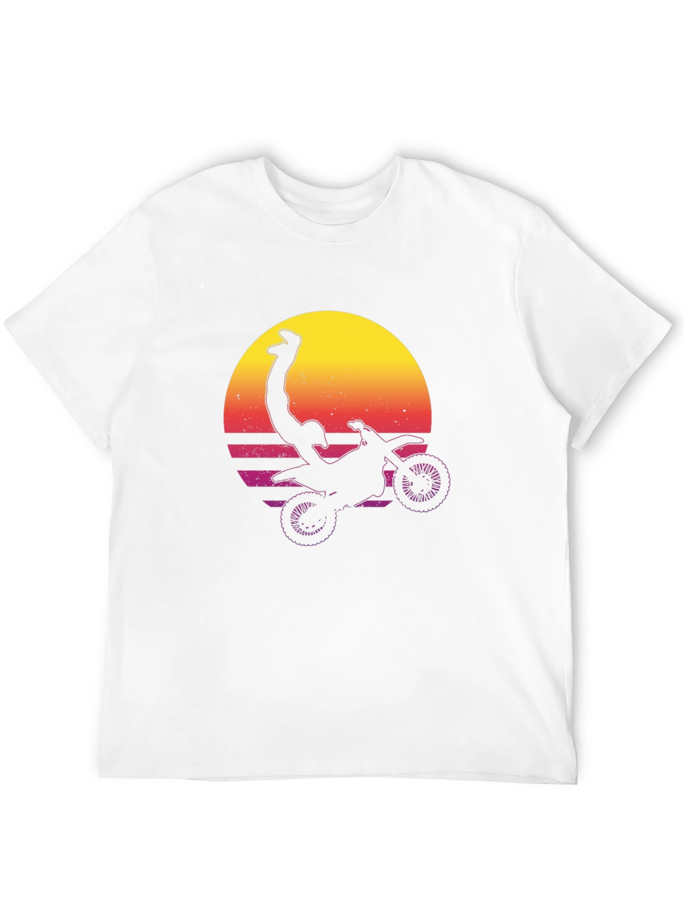 Retro Sunset Motocross Stunt Tee