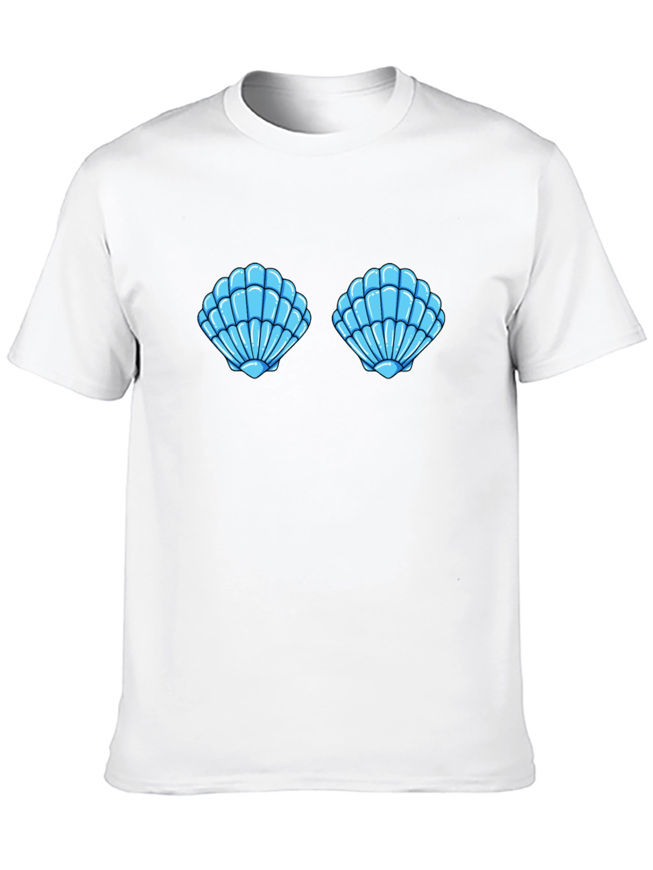 Mermaid Shell Bra T-Shirt - Novelty Costume Tee
