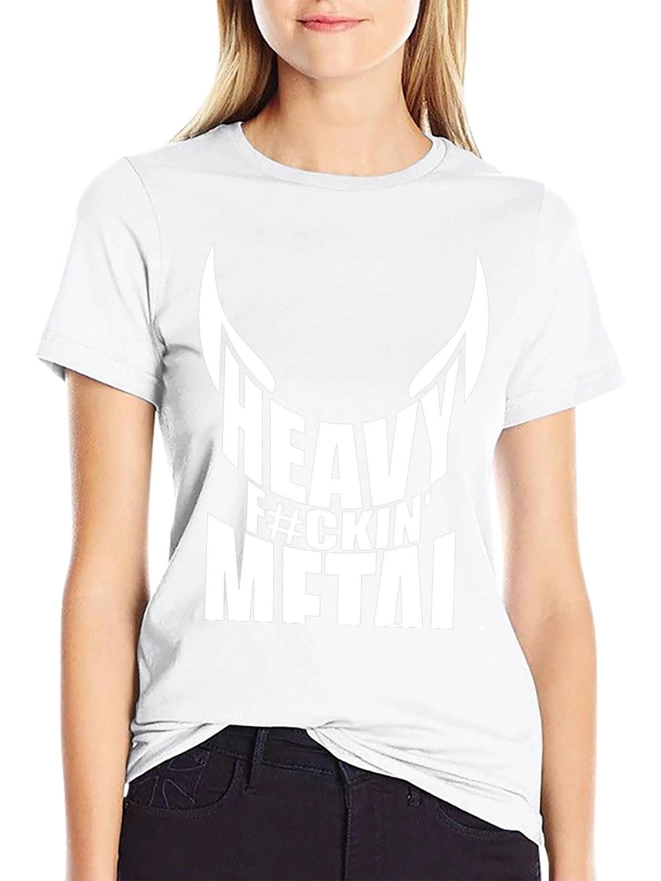 Heavy F#ckin Metal Black Graphic T-Shirt