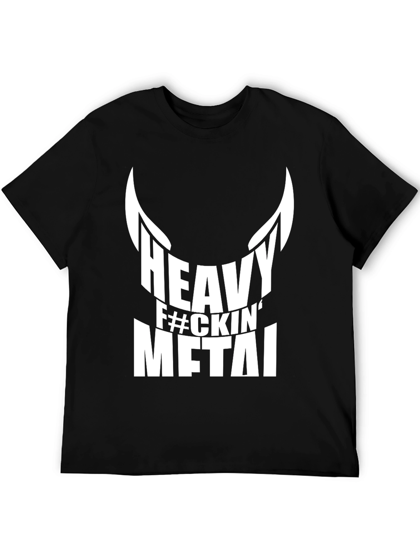 Heavy F#ckin Metal Black Graphic T-Shirt