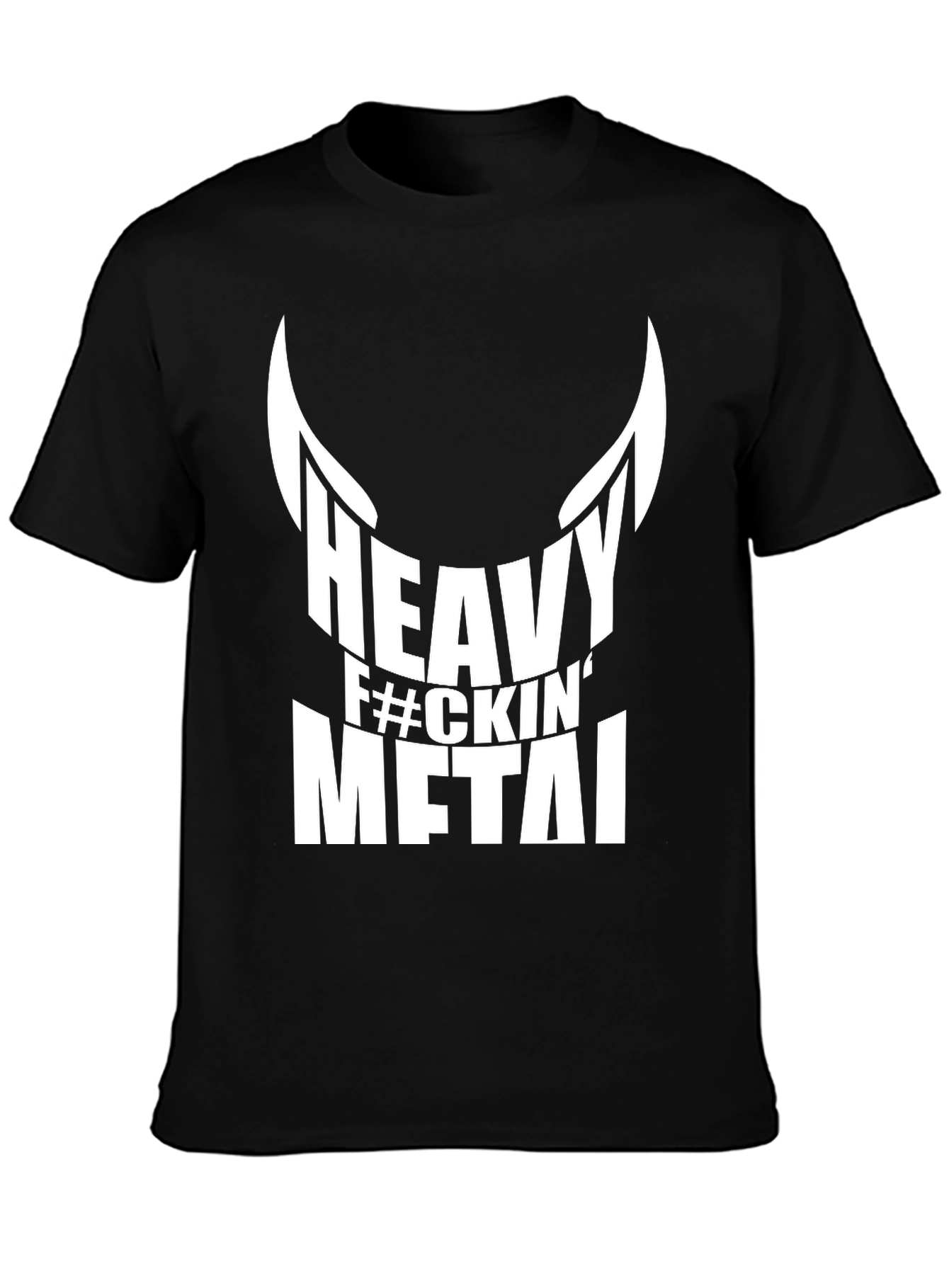 Heavy F#ckin Metal Black Graphic T-Shirt