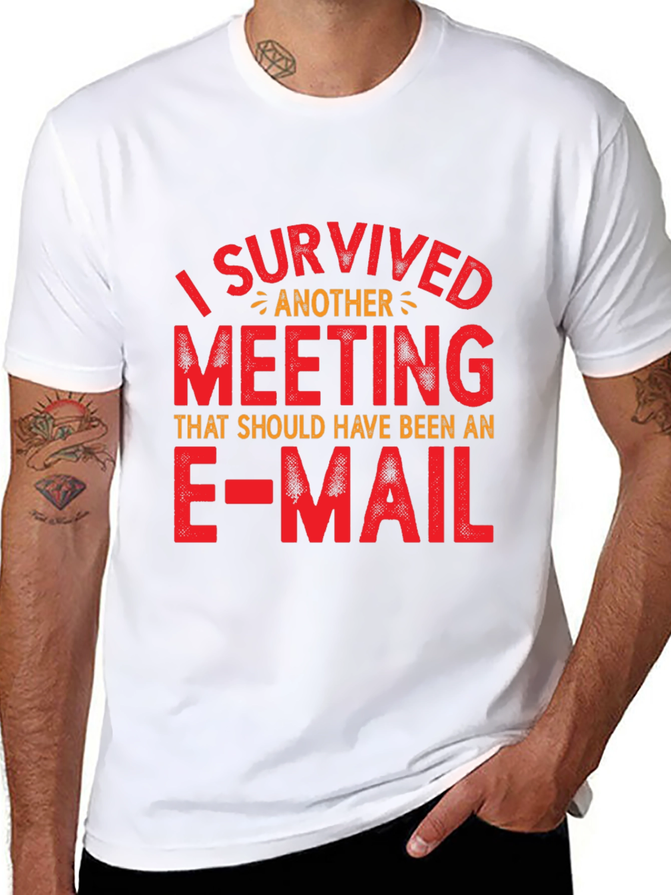 Funny I Survived Another Meeting Graphic T-Shirt