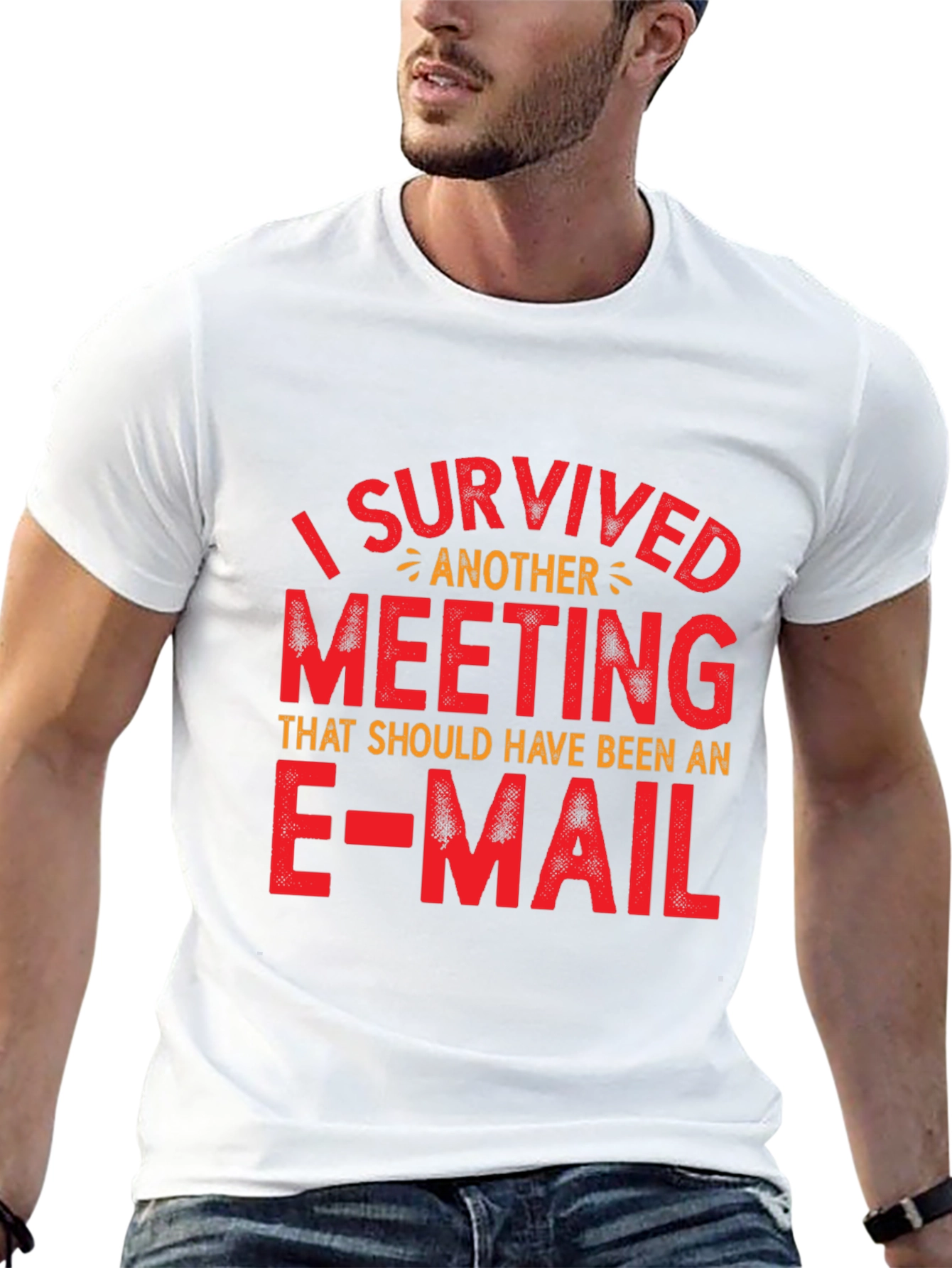 Funny I Survived Another Meeting Graphic T-Shirt
