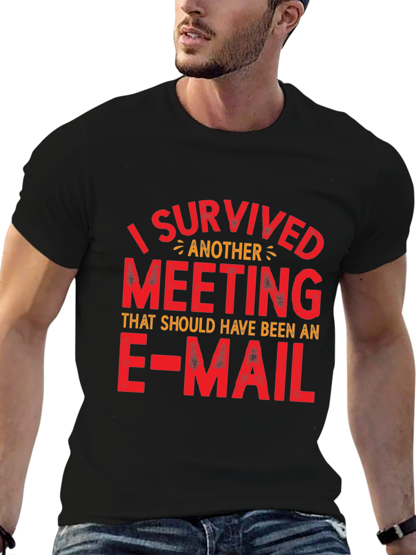 Funny I Survived Another Meeting Graphic T-Shirt