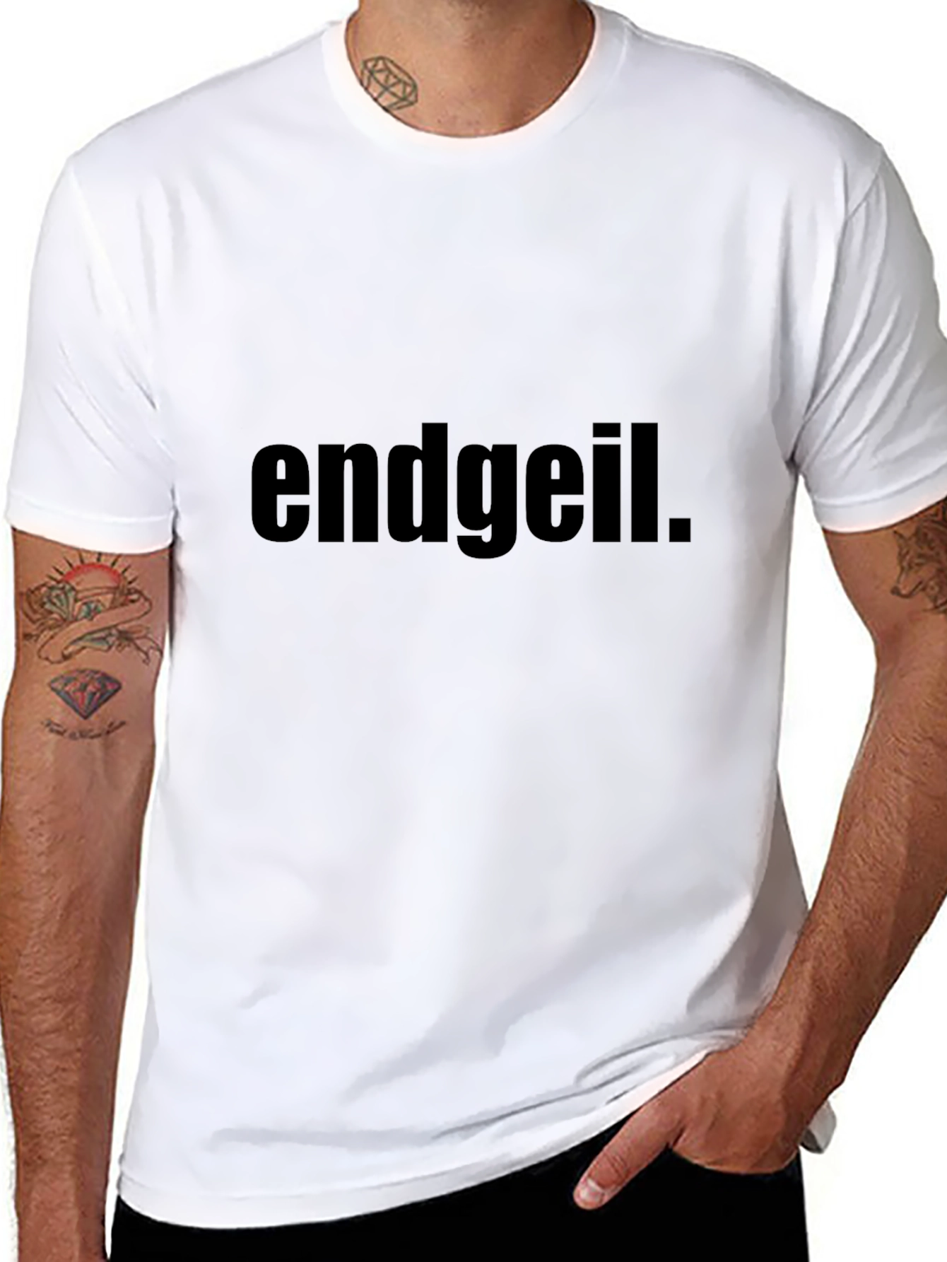 Endgeil Graphic Tee - Black Cotton Blend T-Shirt
