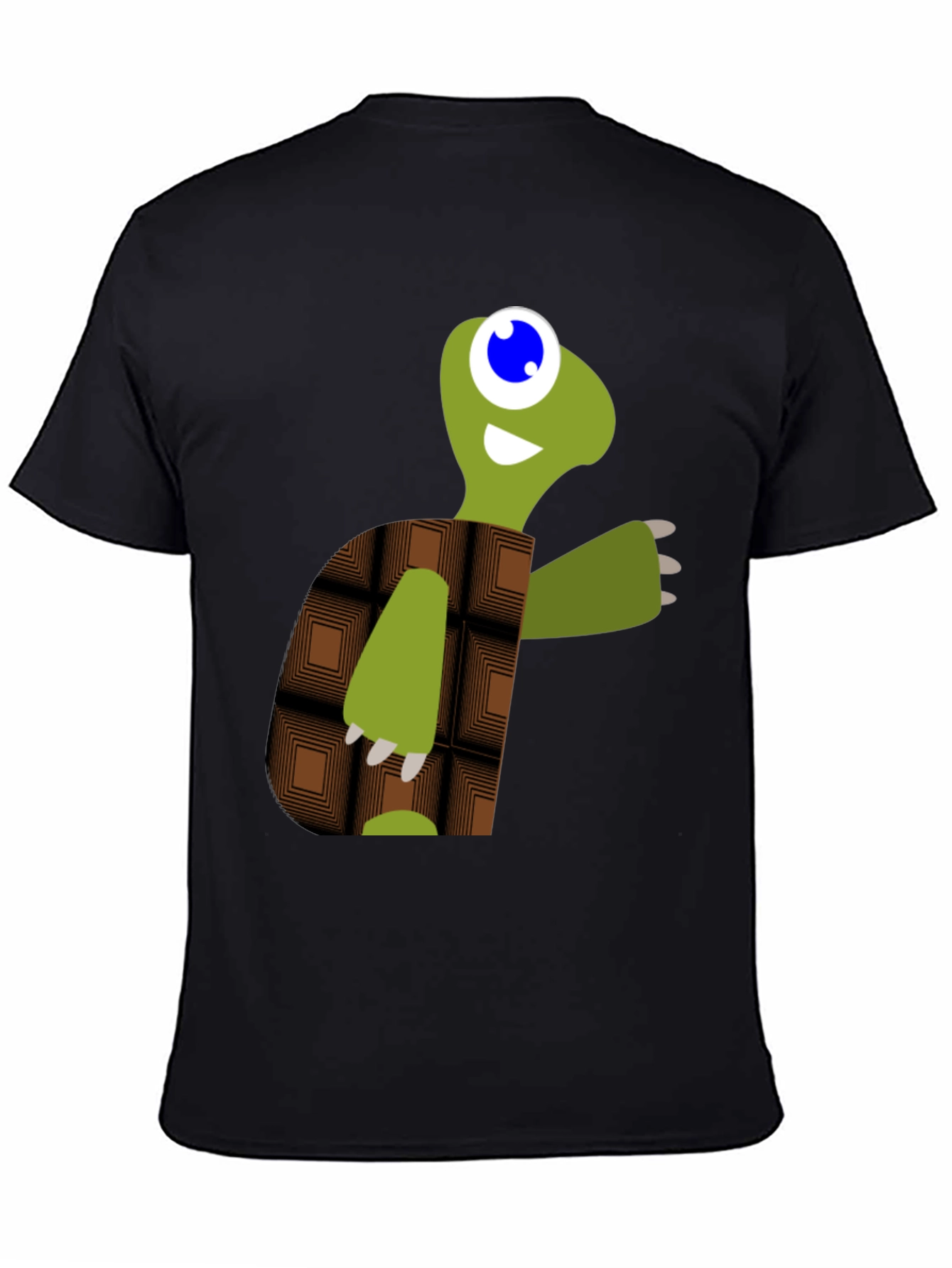 Cartoon Turtle Graphic Tee - Black Casual T-Shirt