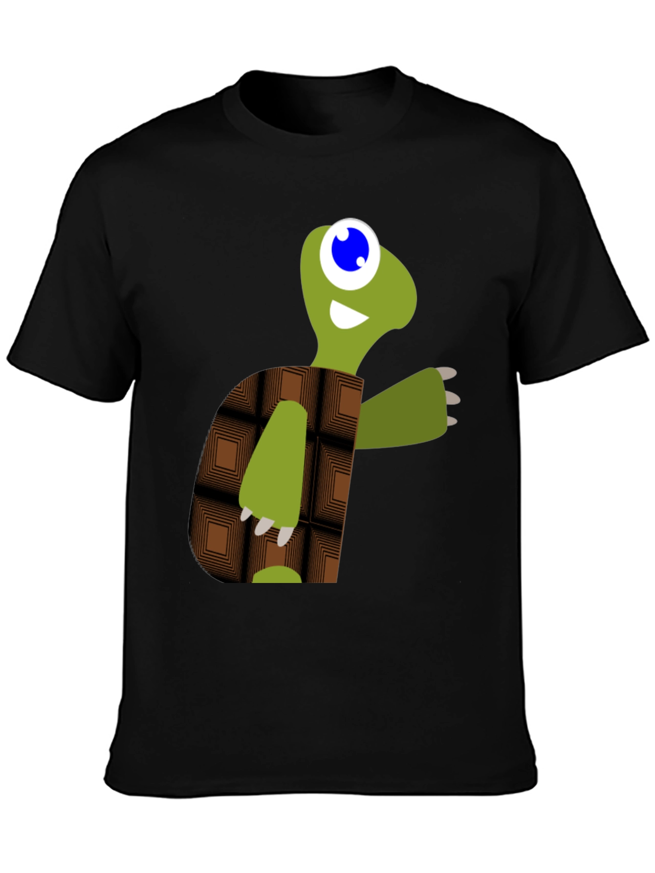 Cartoon Turtle Graphic Tee - Black Casual T-Shirt