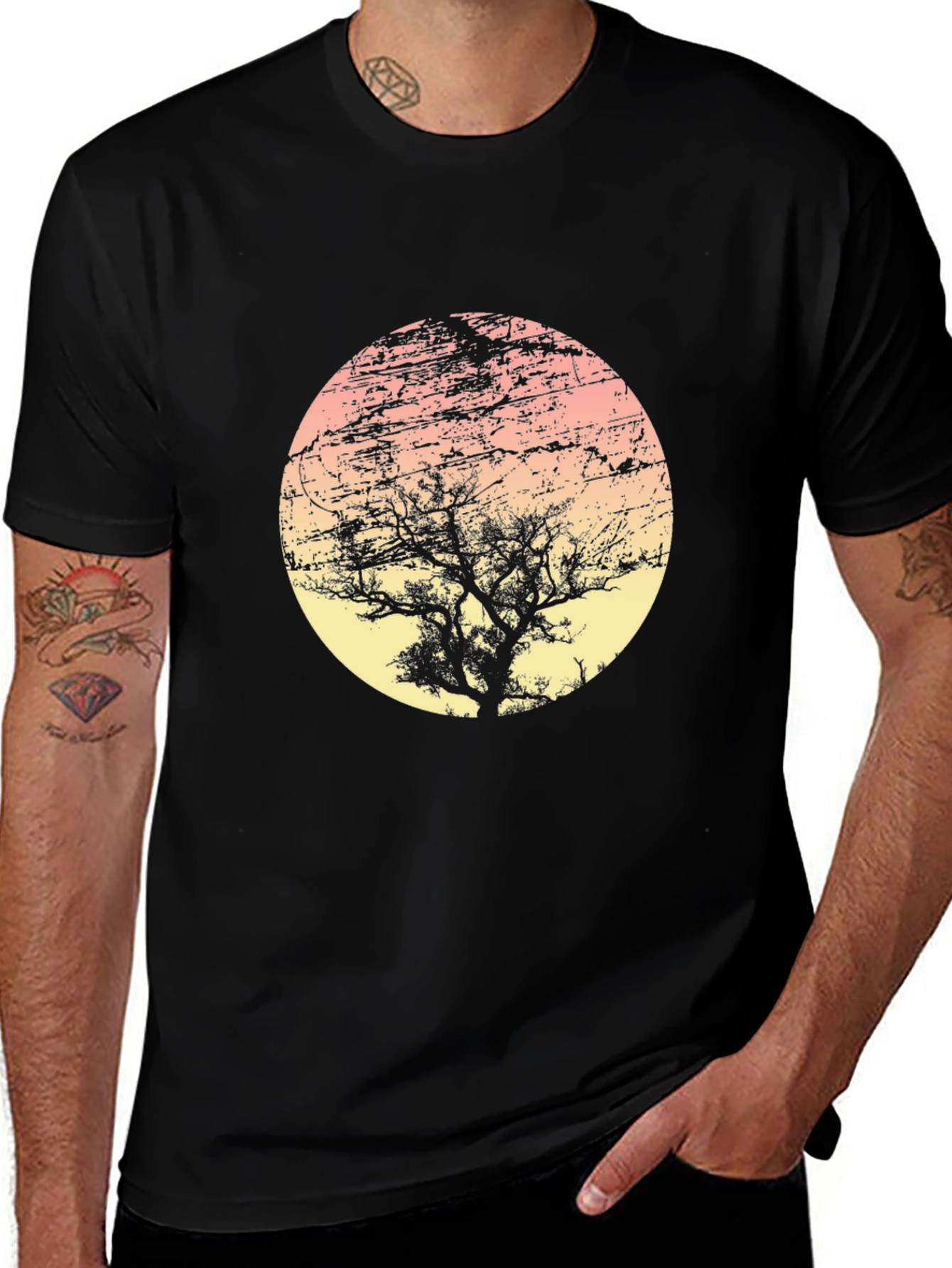 Sunset Tree Graphic Tee - Unique Design