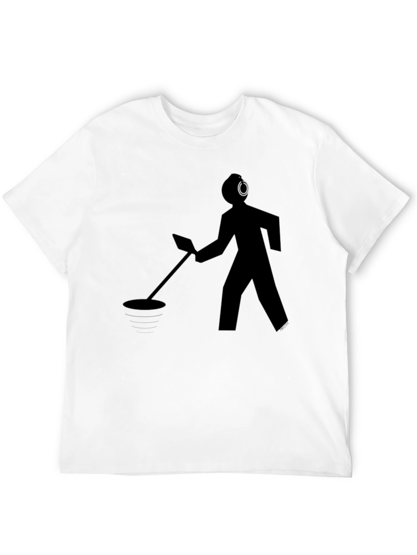 Metal Detecting Silhouette Graphic T-Shirt