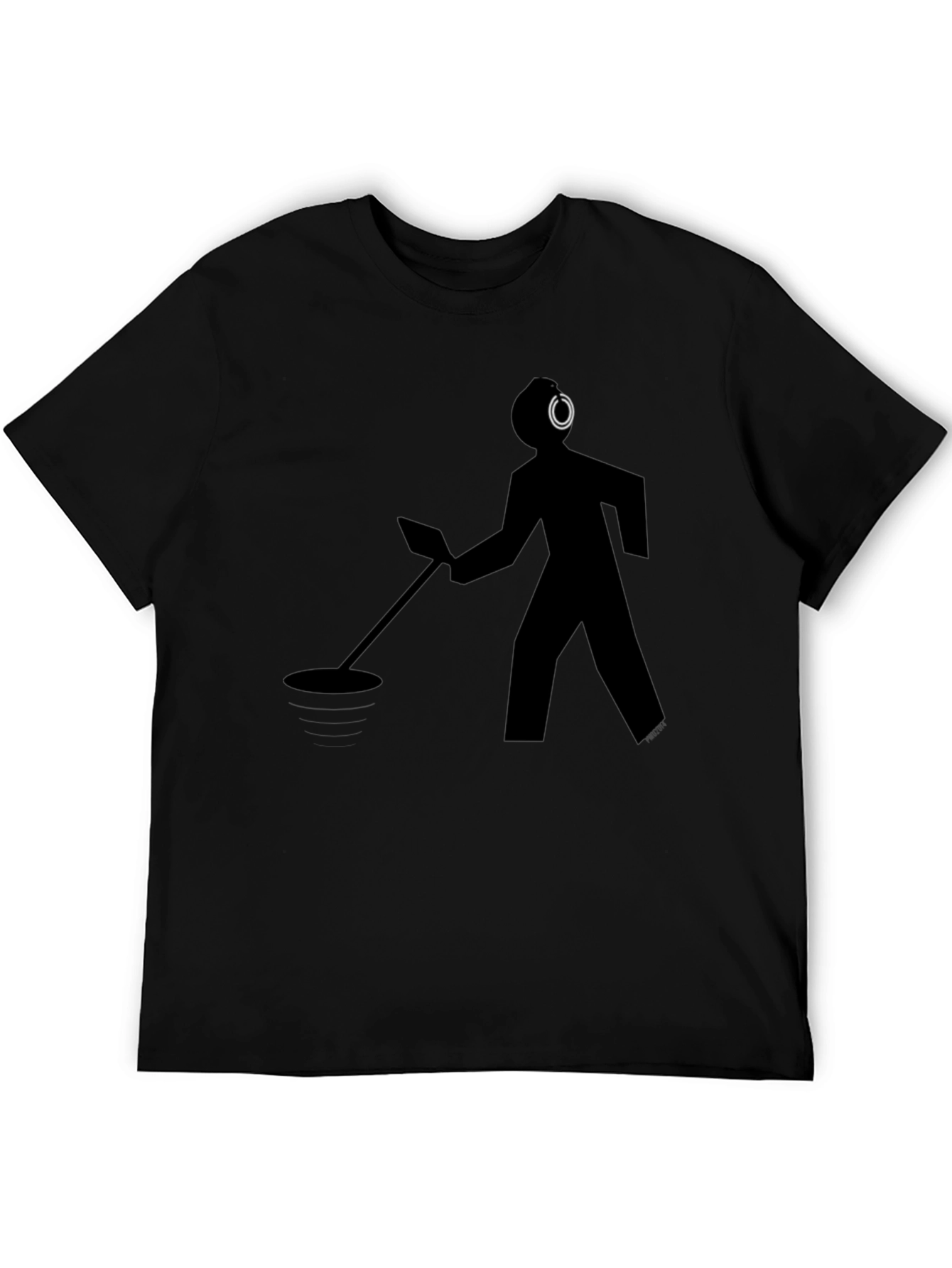 Metal Detecting Silhouette Graphic T-Shirt