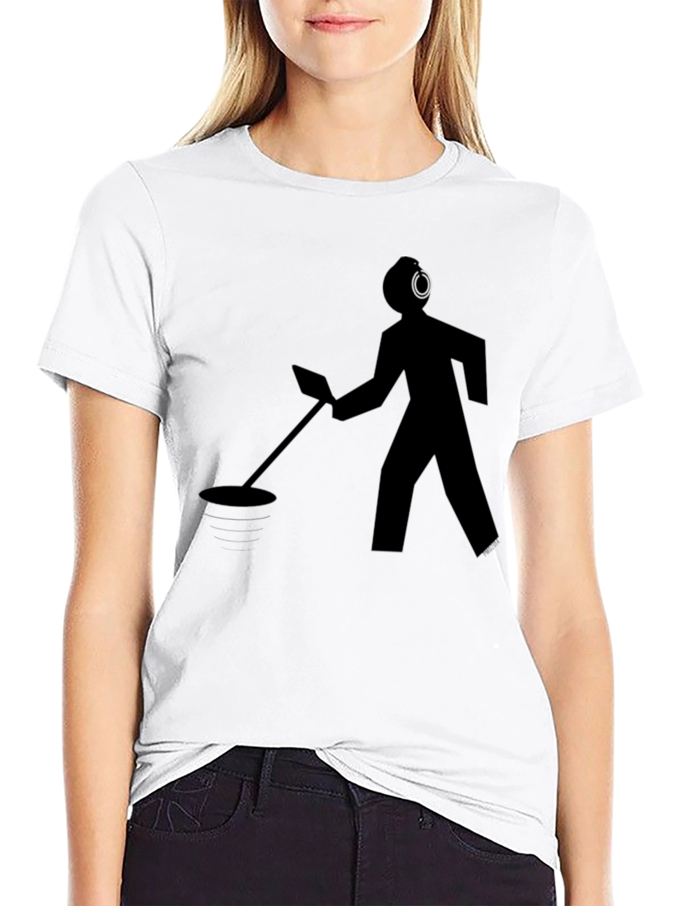 Metal Detecting Silhouette Graphic T-Shirt