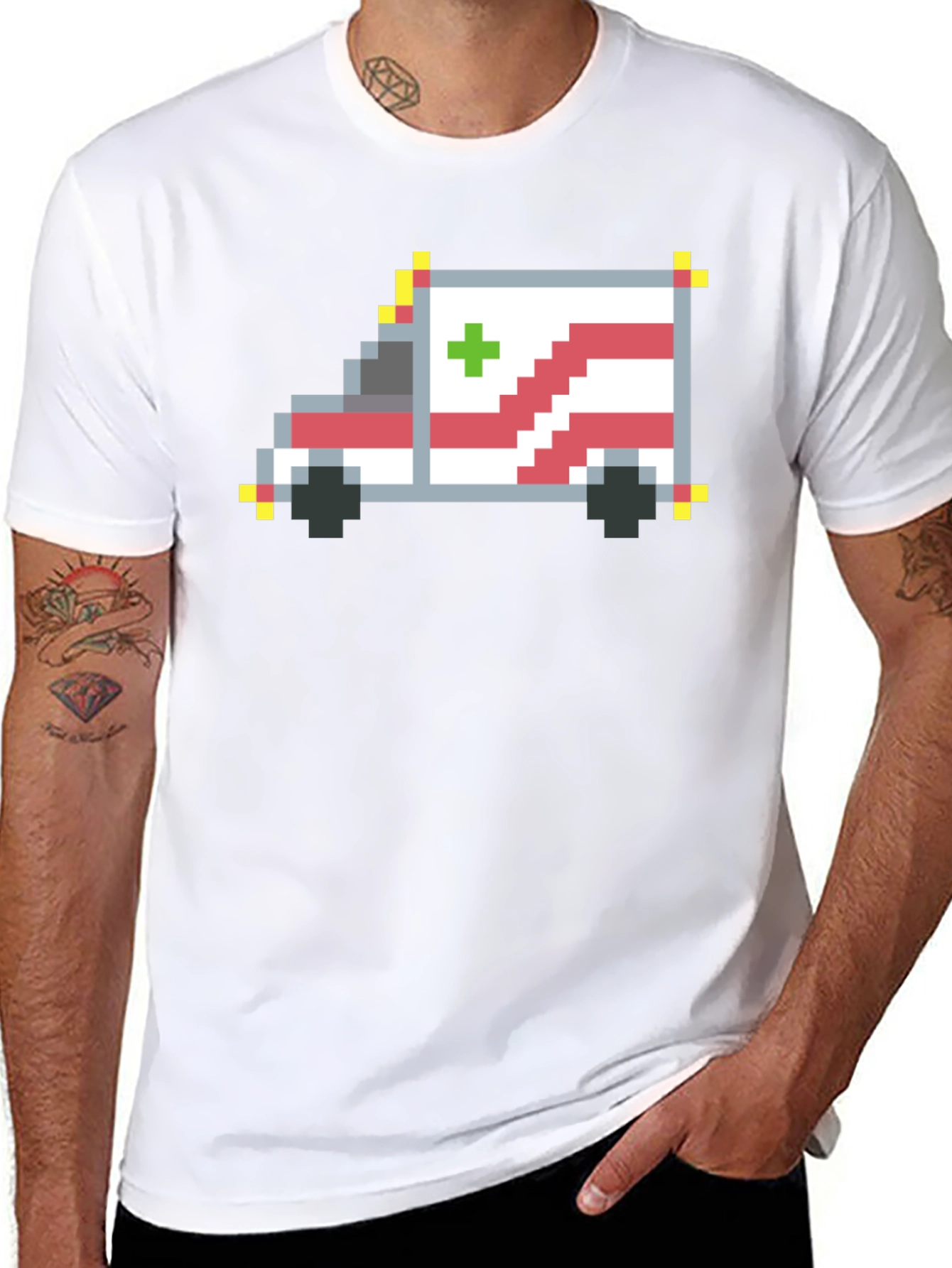Pixel Ambulance Graphic T-Shirt