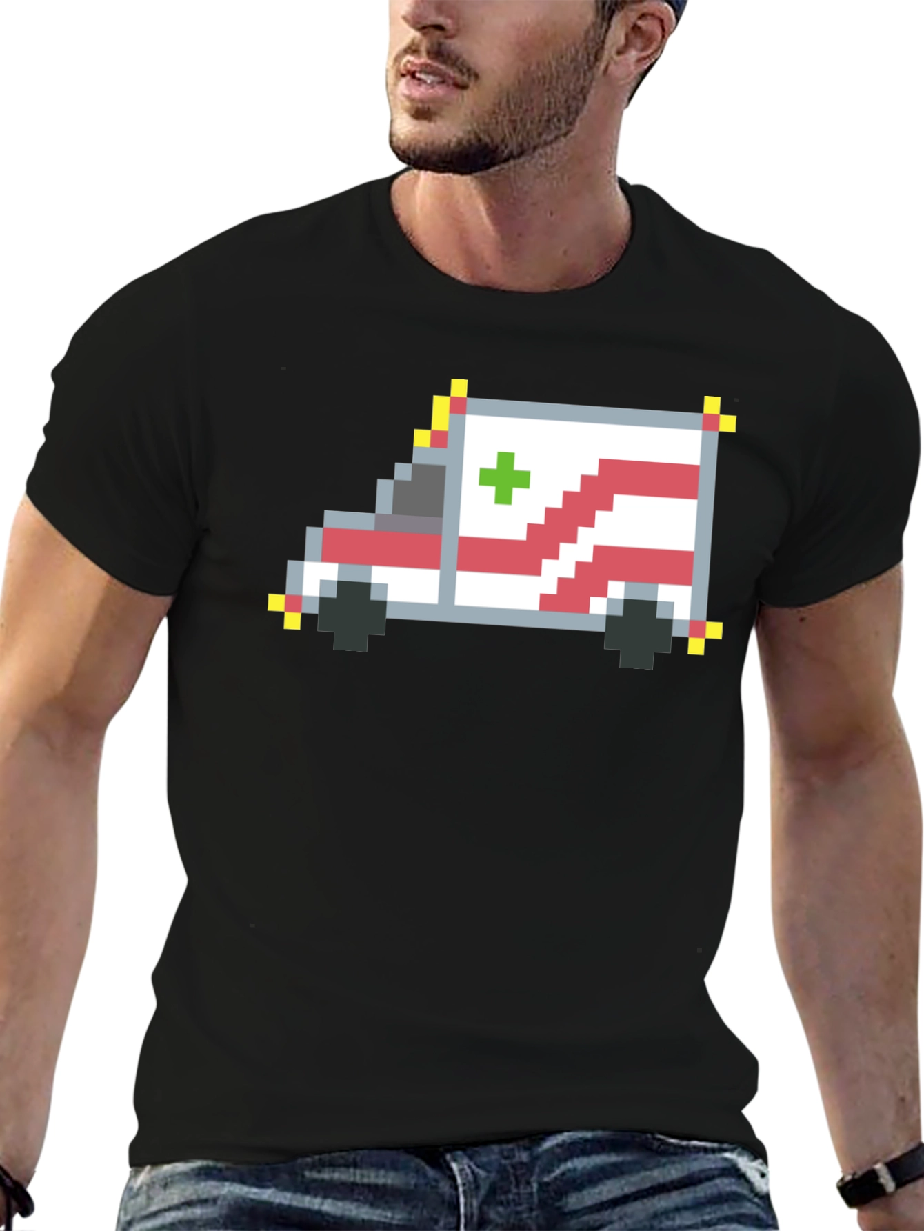Pixel Ambulance Graphic T-Shirt