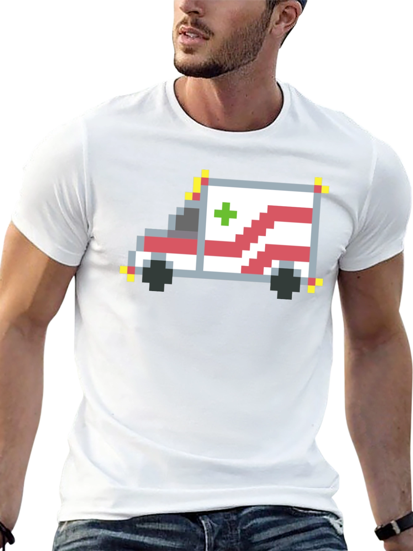 Pixel Ambulance Graphic T-Shirt