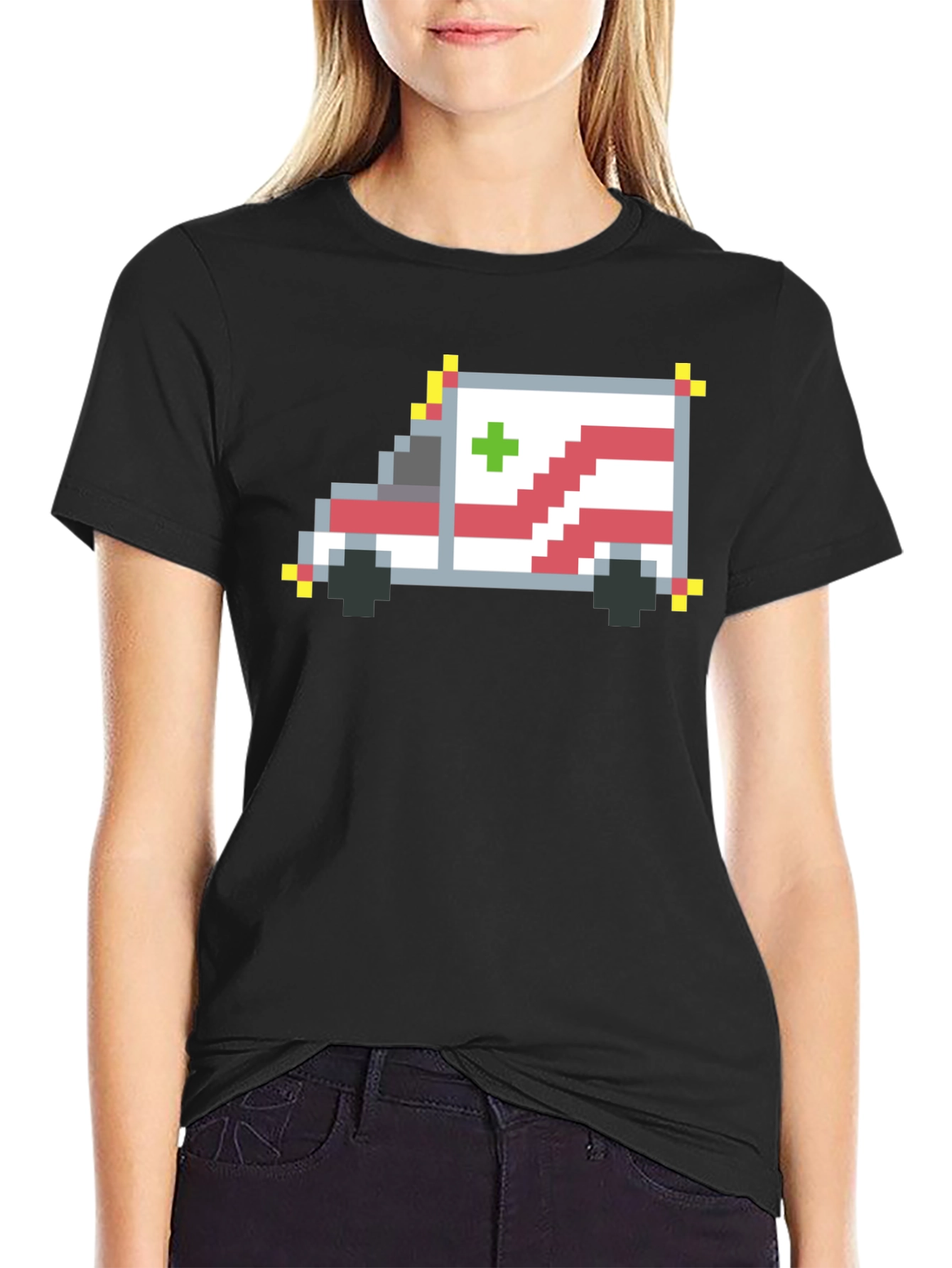 Pixel Ambulance Graphic T-Shirt