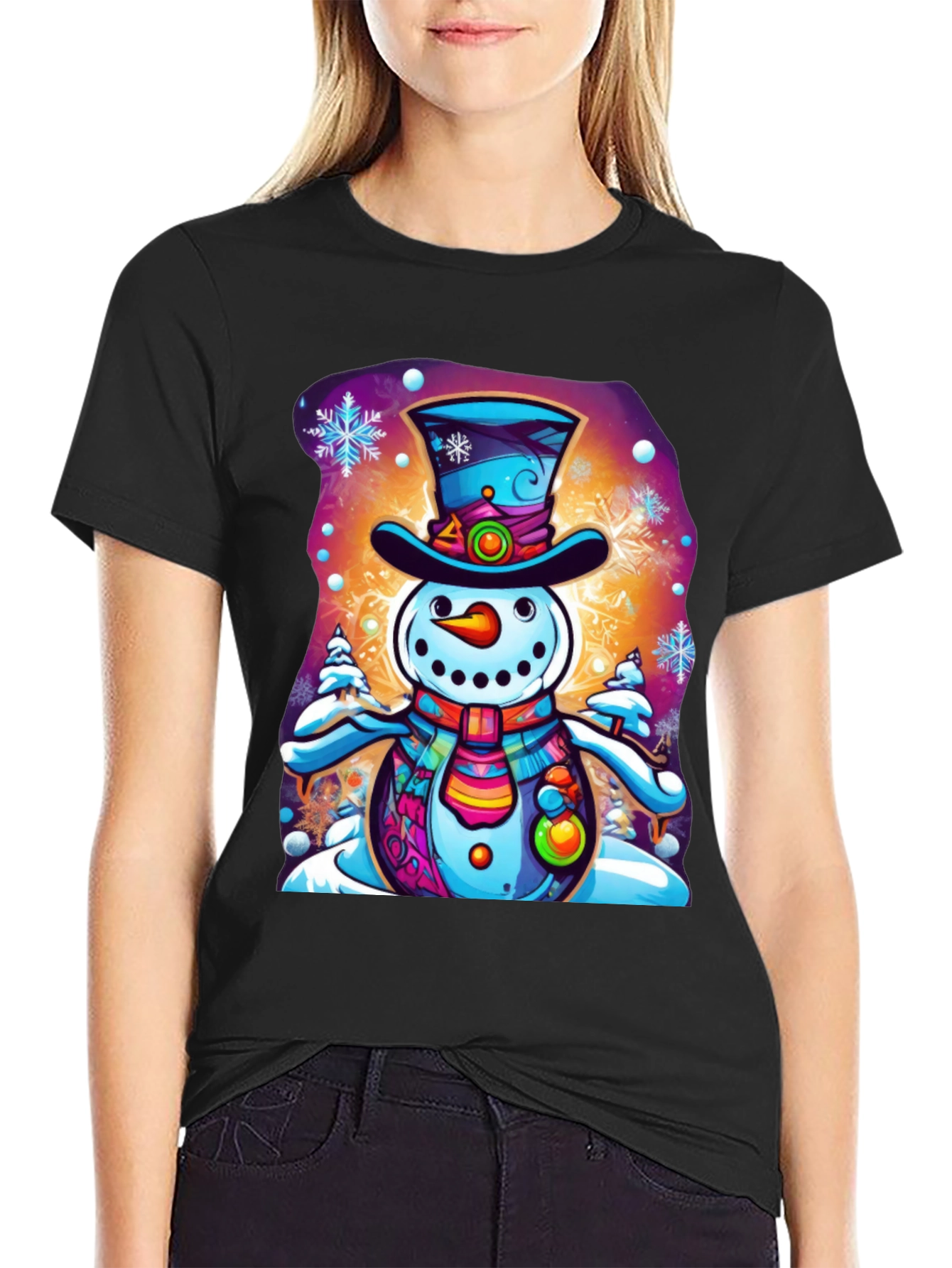 Snowman Graphic Tee - Festive Holiday Shirt