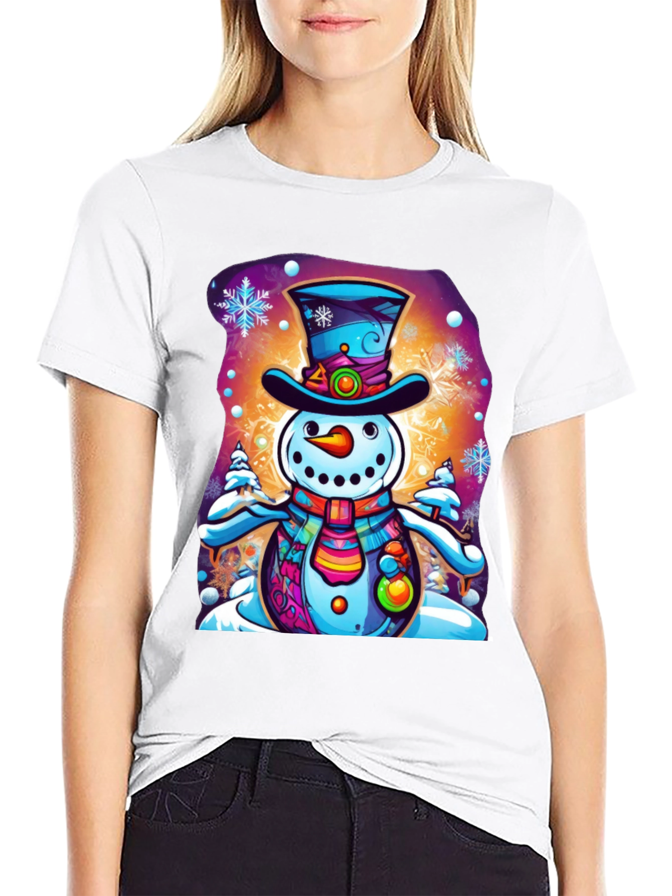 Snowman Graphic Tee - Festive Holiday Shirt