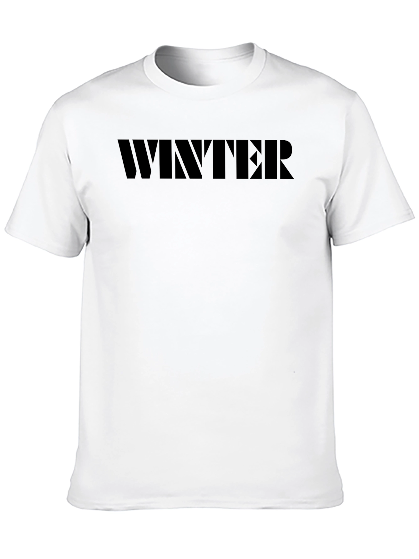 Winter Statement T-Shirt - Solid Black Crew Neck Tee