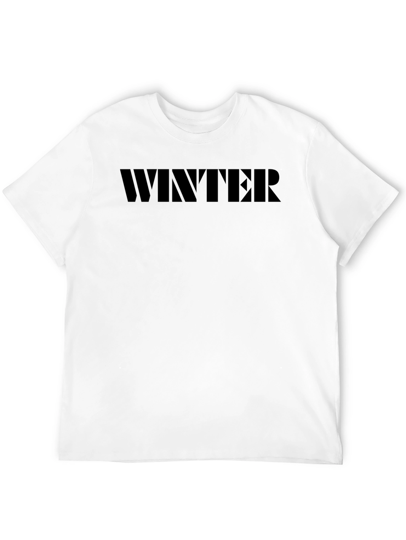 Winter Statement T-Shirt - Solid Black Crew Neck Tee