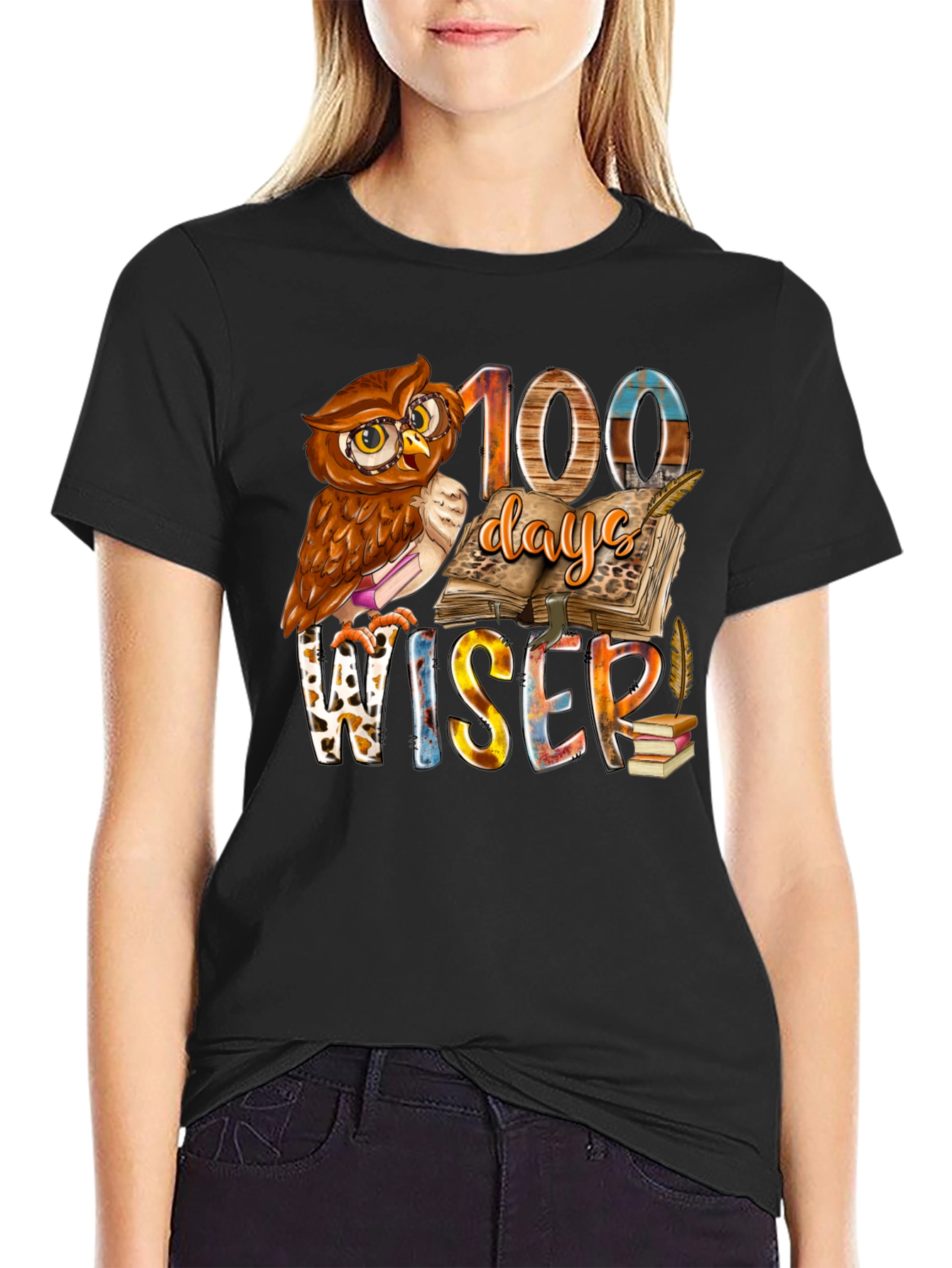 100 Days Wiser Owl T-Shirt