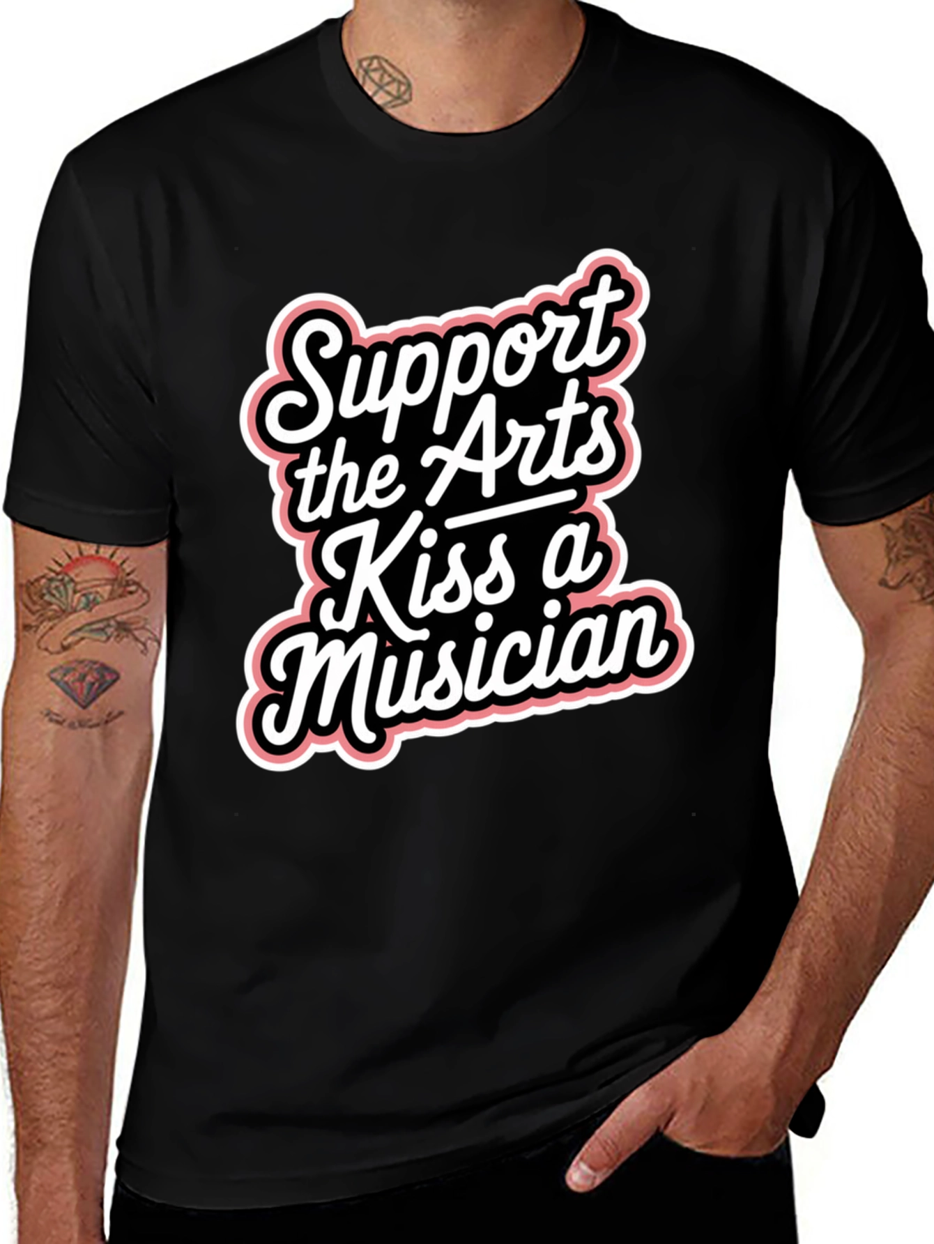 Support the Arts Kiss A Musician Graphic Tee