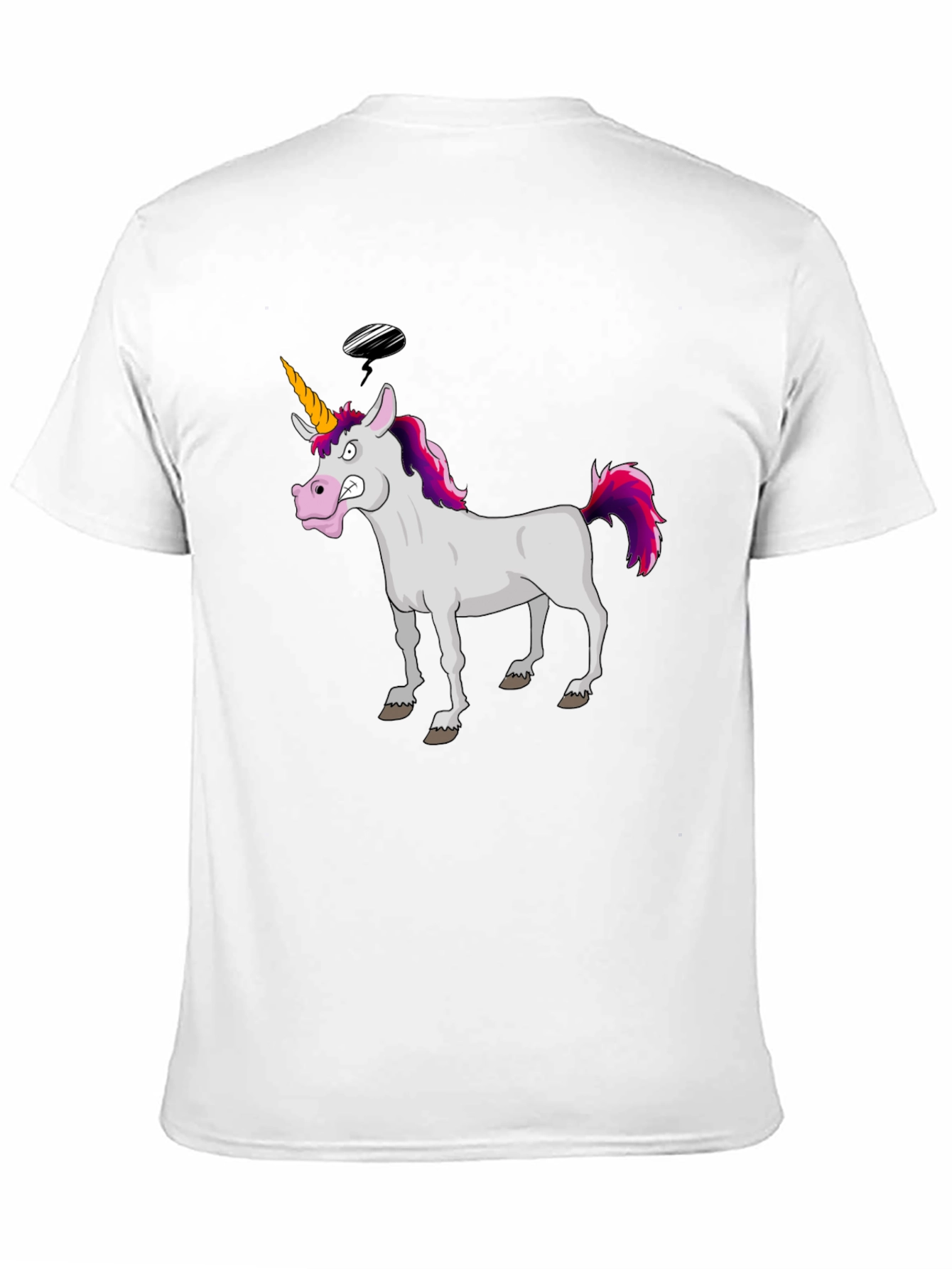 Funny Grumpy Unicorn Black Graphic T-Shirt
