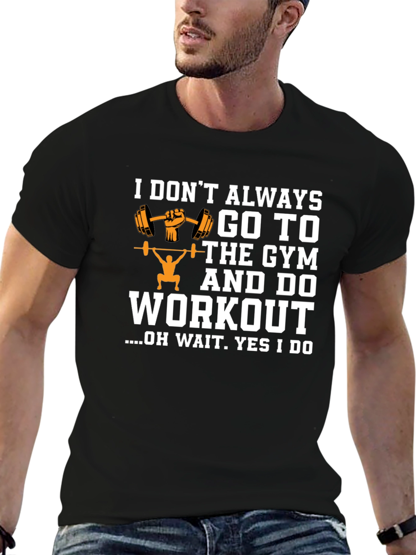 Gym Workout Graphic T-Shirt - Black