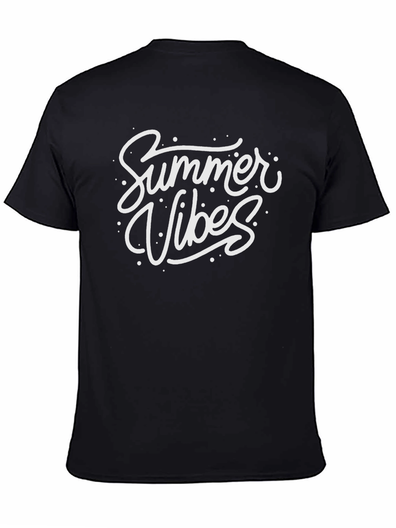 Summer Vibes Graphic Tee - Black Cotton T-Shirt