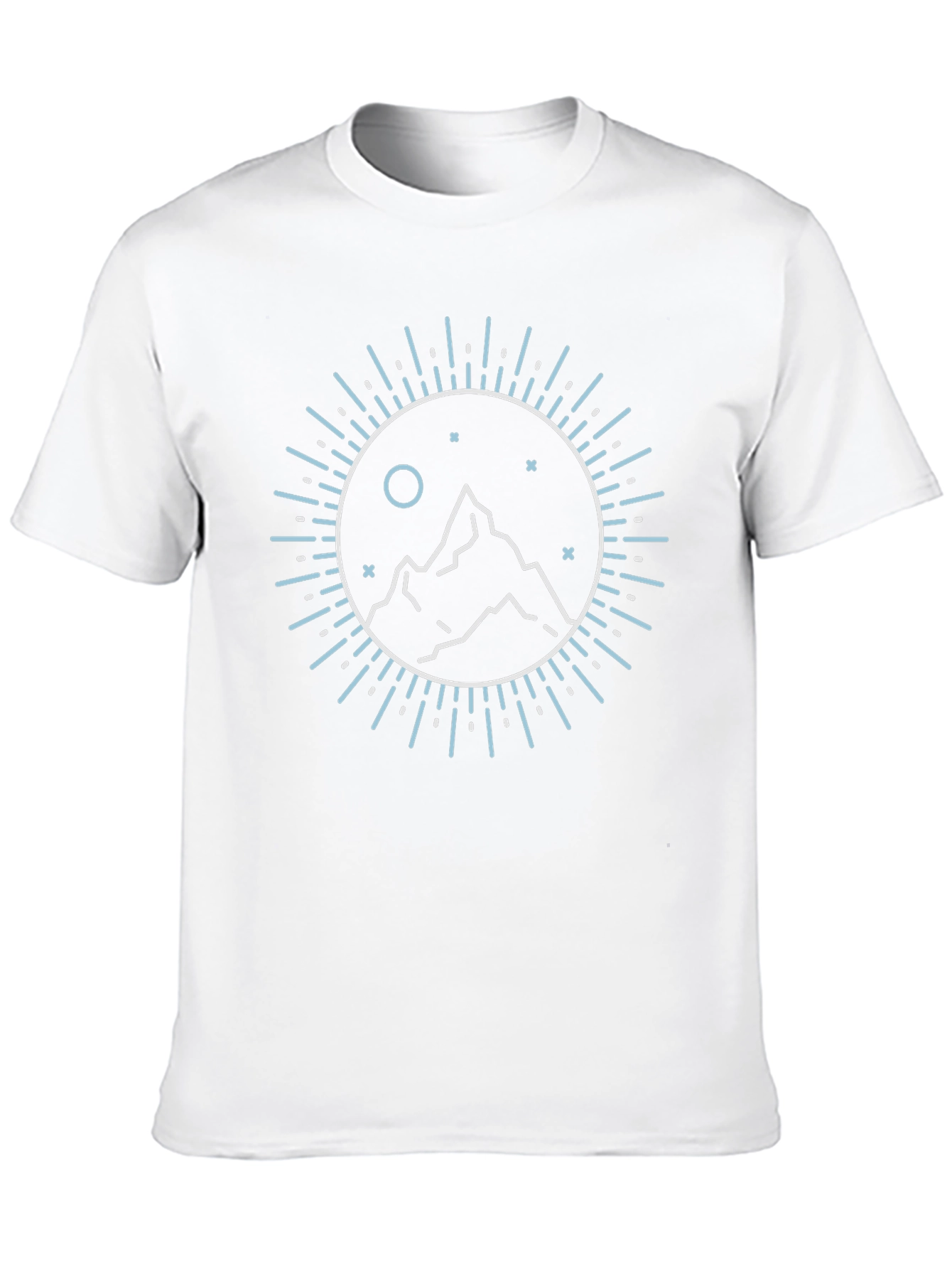 Mountain Peak Graphic Tee - Black Cotton T-Shirt