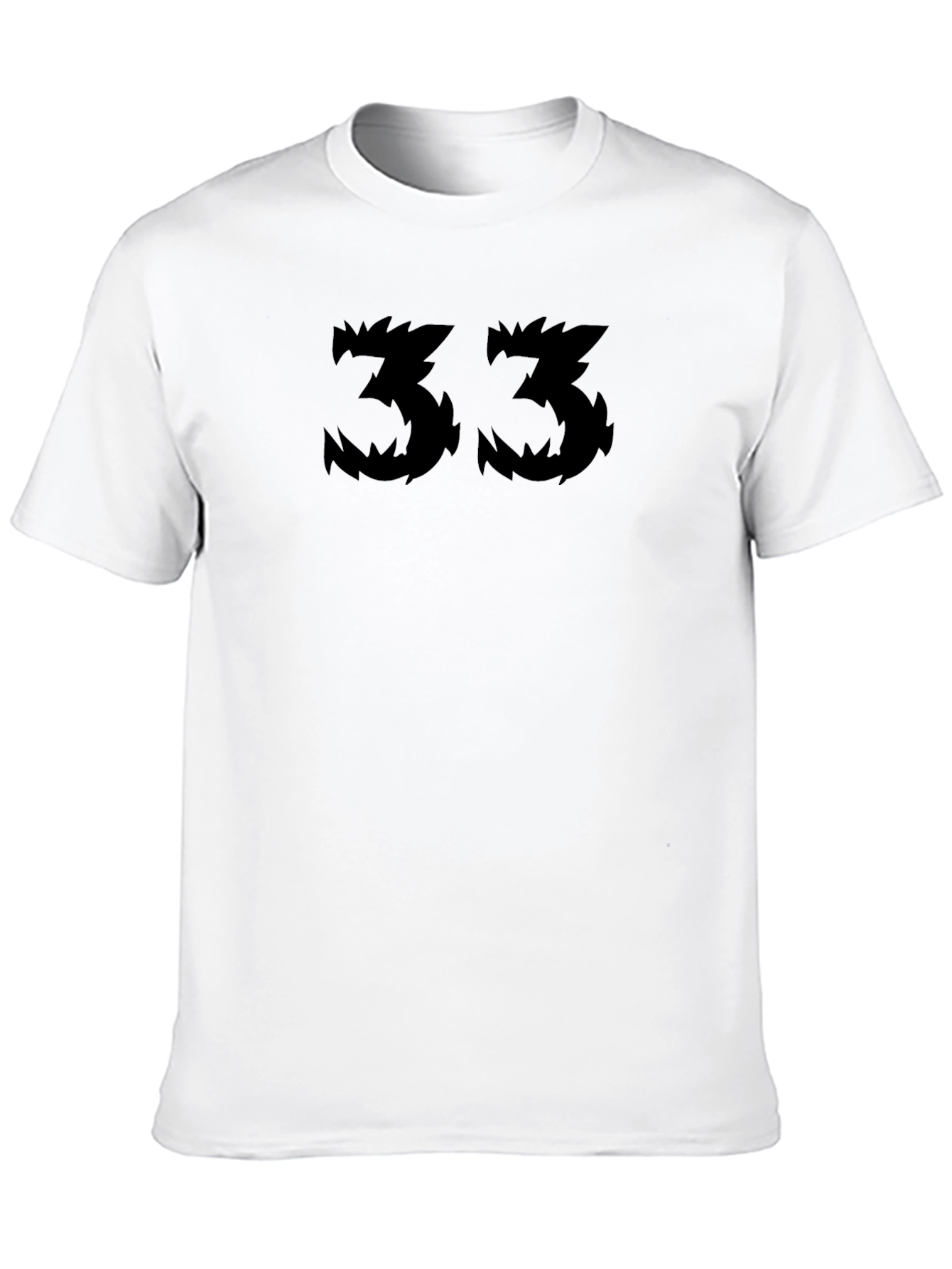 Mens Black T-Shirt with Number 33 Design