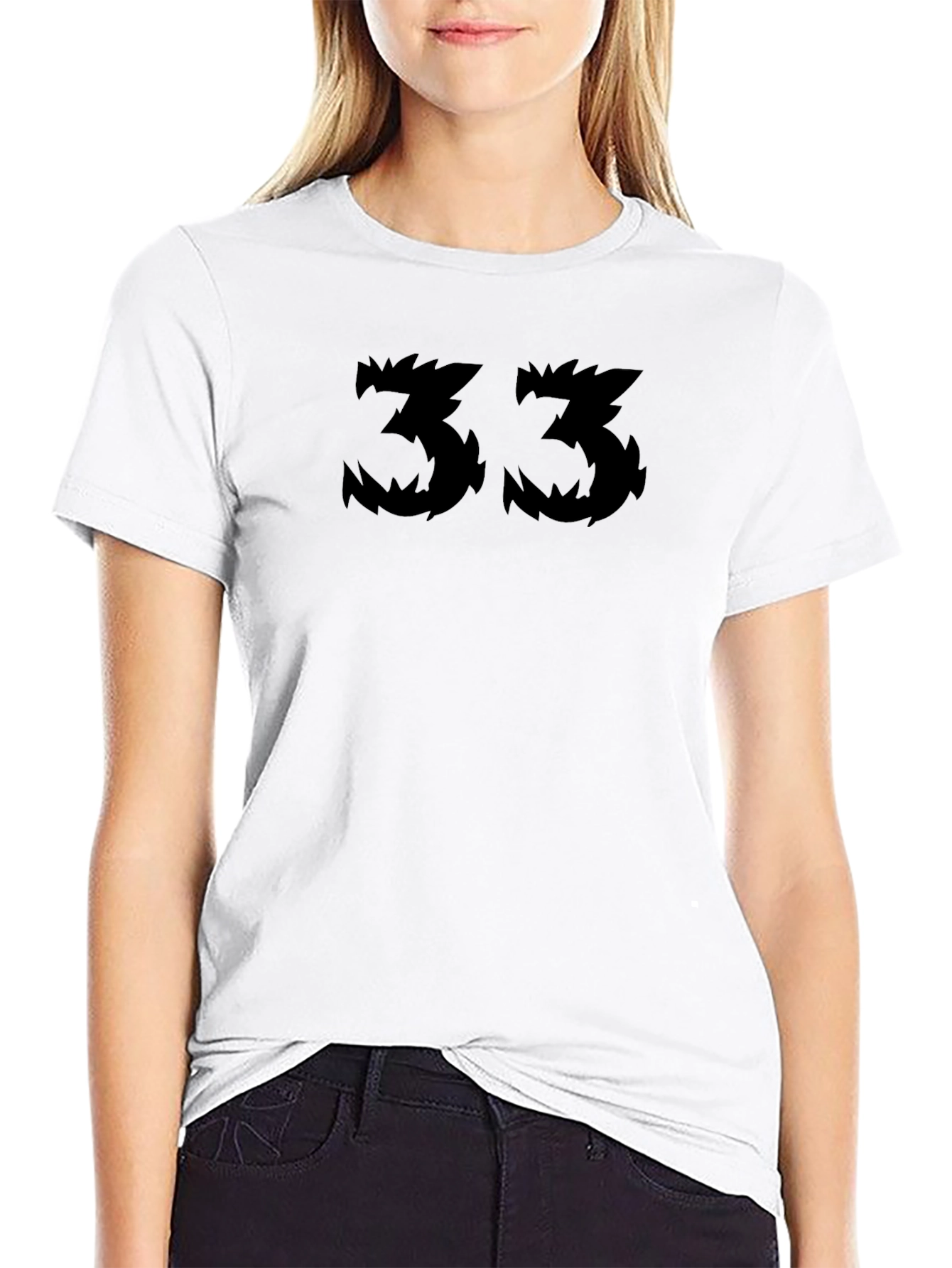 Mens Black T-Shirt with Number 33 Design