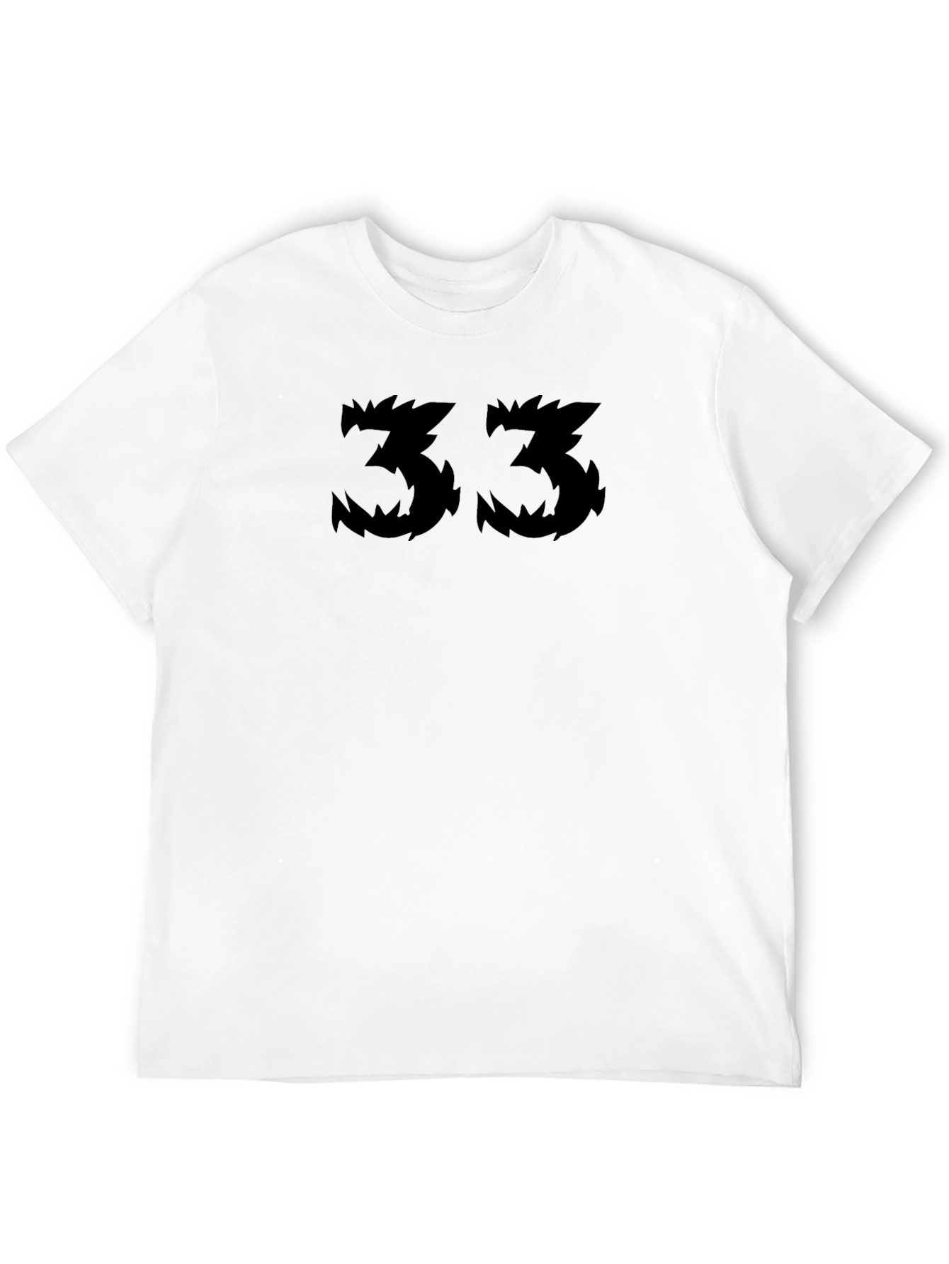 Mens Black T-Shirt with Number 33 Design