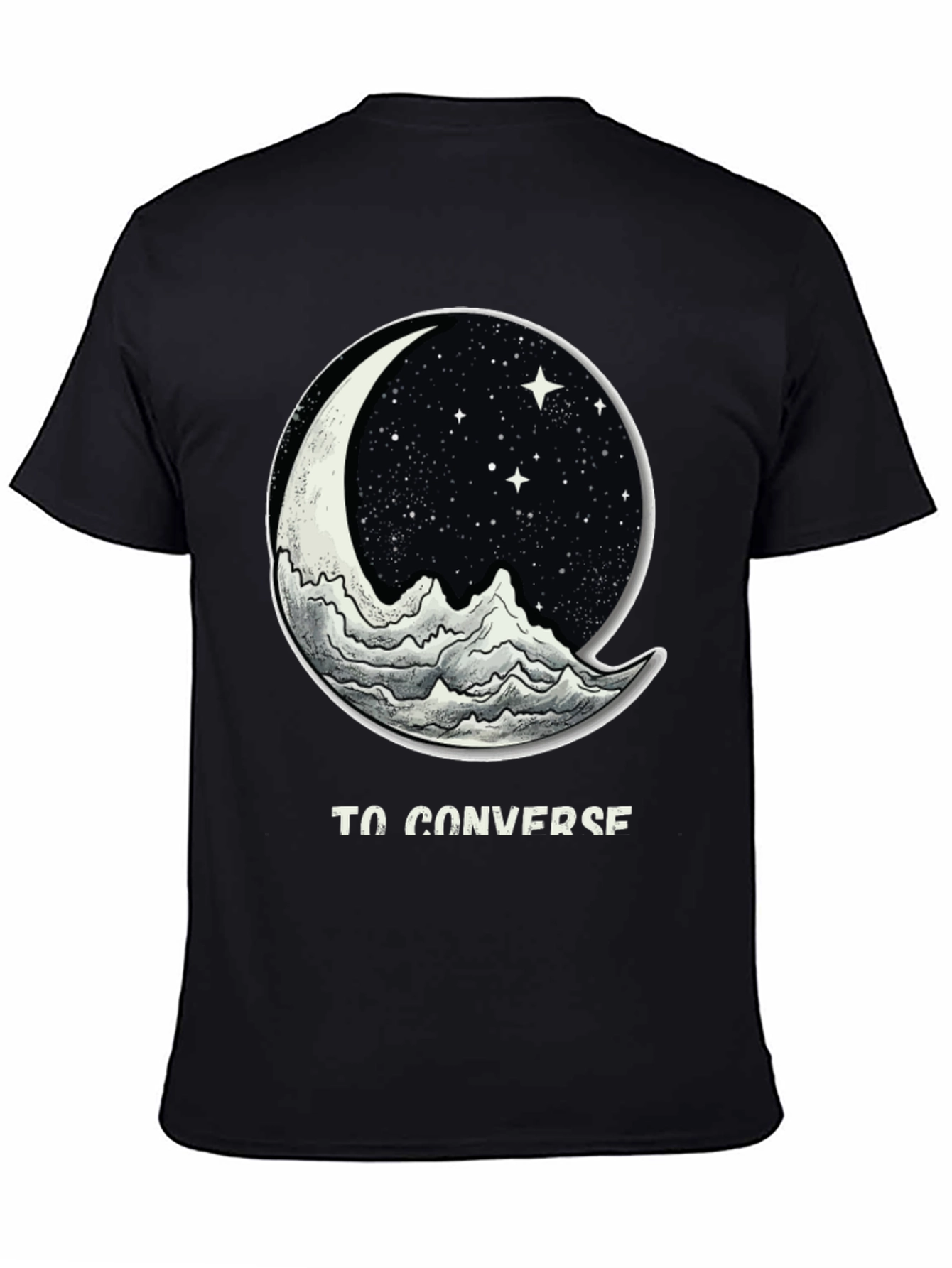 To Converse Moon and Mountain Black T-Shirt