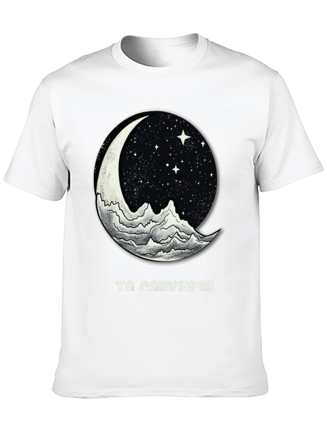 To Converse Moon and Mountain Black T-Shirt