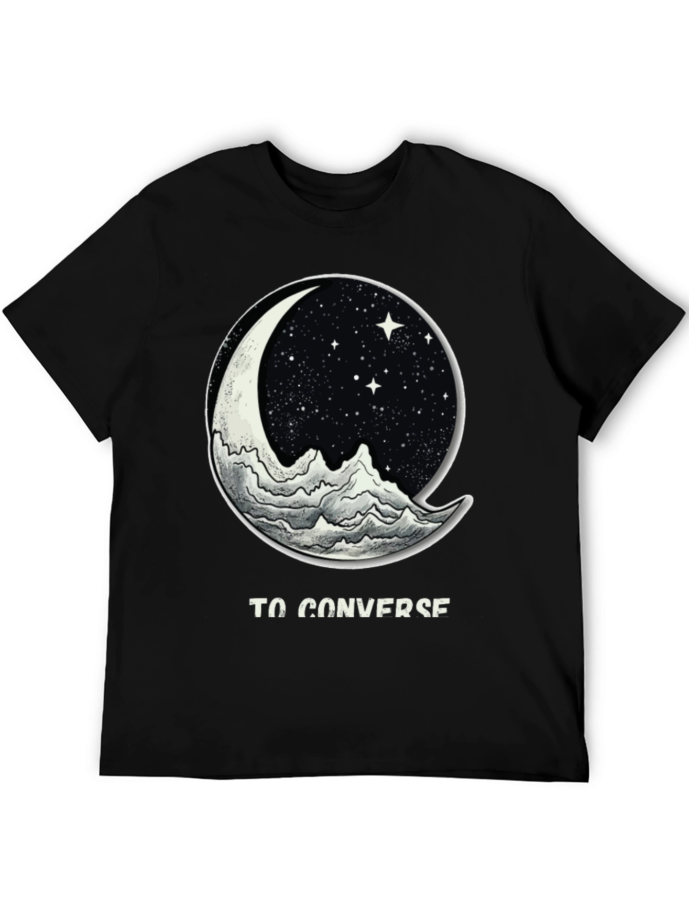 To Converse Moon and Mountain Black T-Shirt