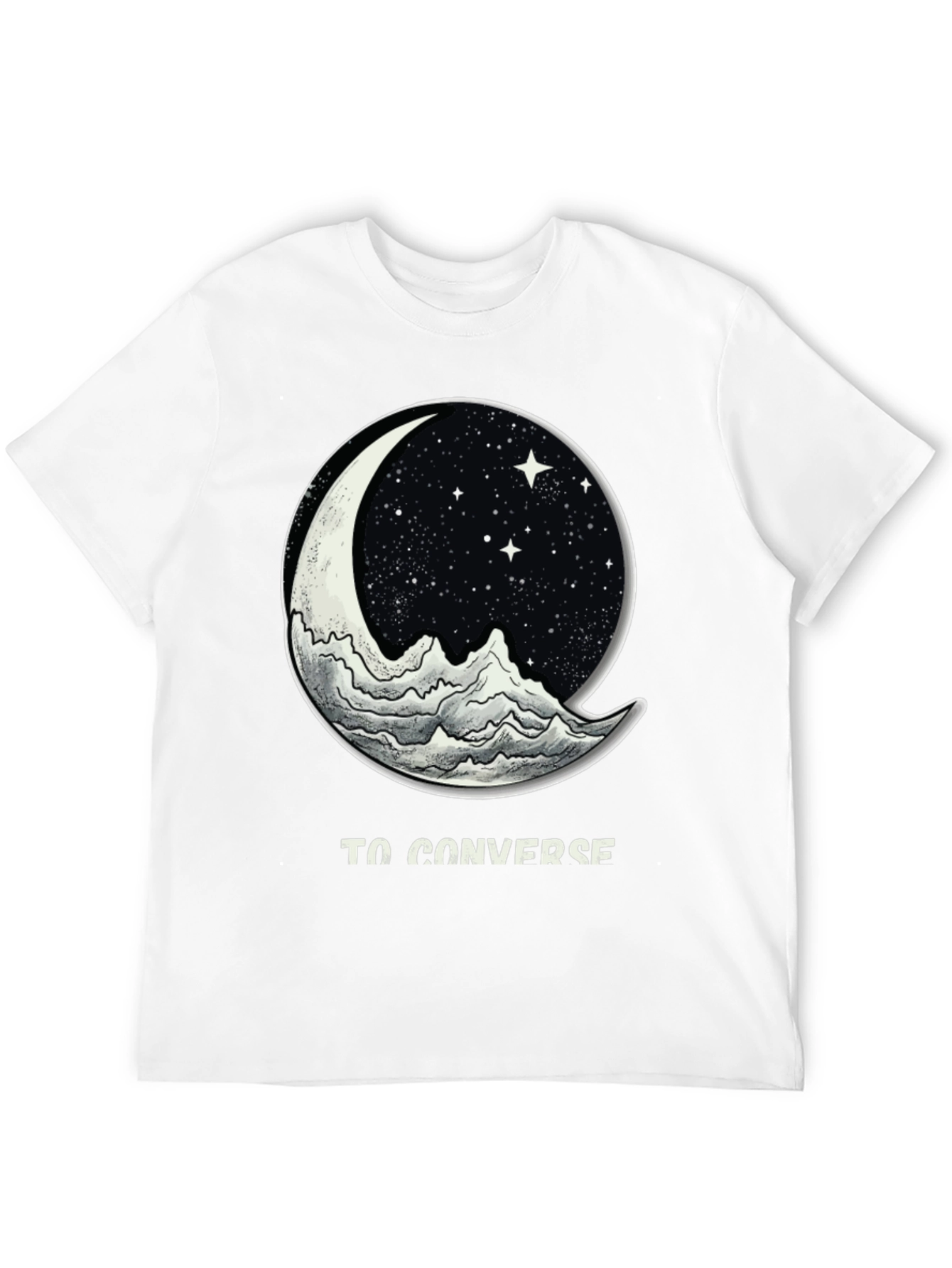 To Converse Moon and Mountain Black T-Shirt