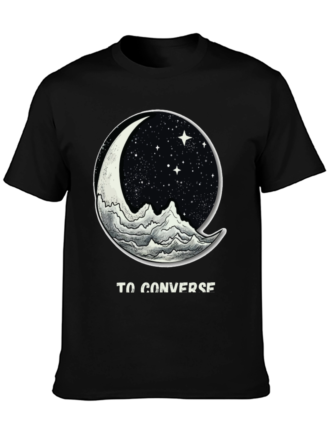 To Converse Moon and Mountain Black T-Shirt