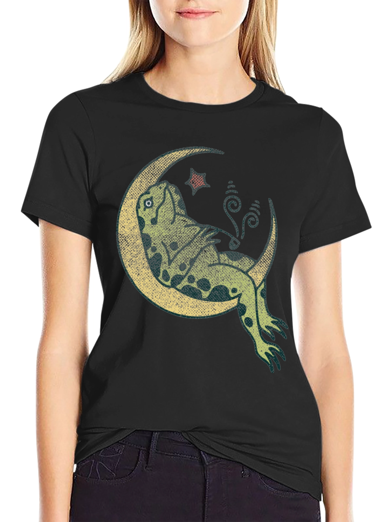 Frog on Moon Graphic T-Shirt - Relaxed Fit